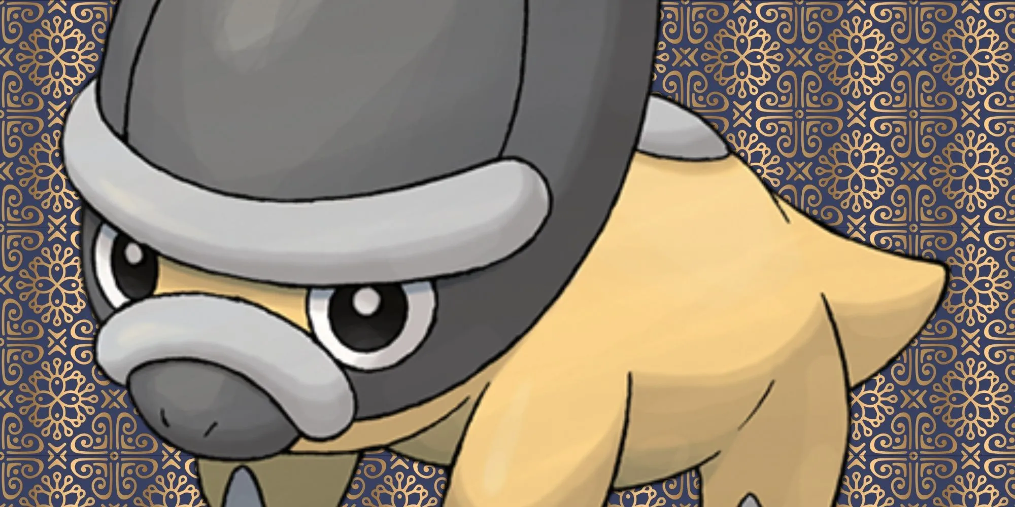 Pokémon khủng long Shieldon hệ Đá Thép với khuôn mặt hình khiên