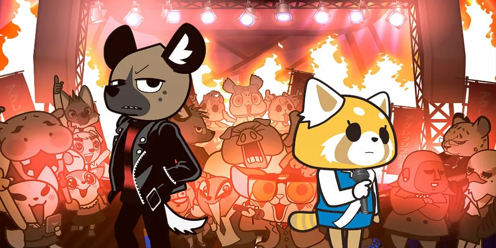 Retsuko từ Aggretsuko thể hiện sự tức giận đặc trưng trong văn phòng