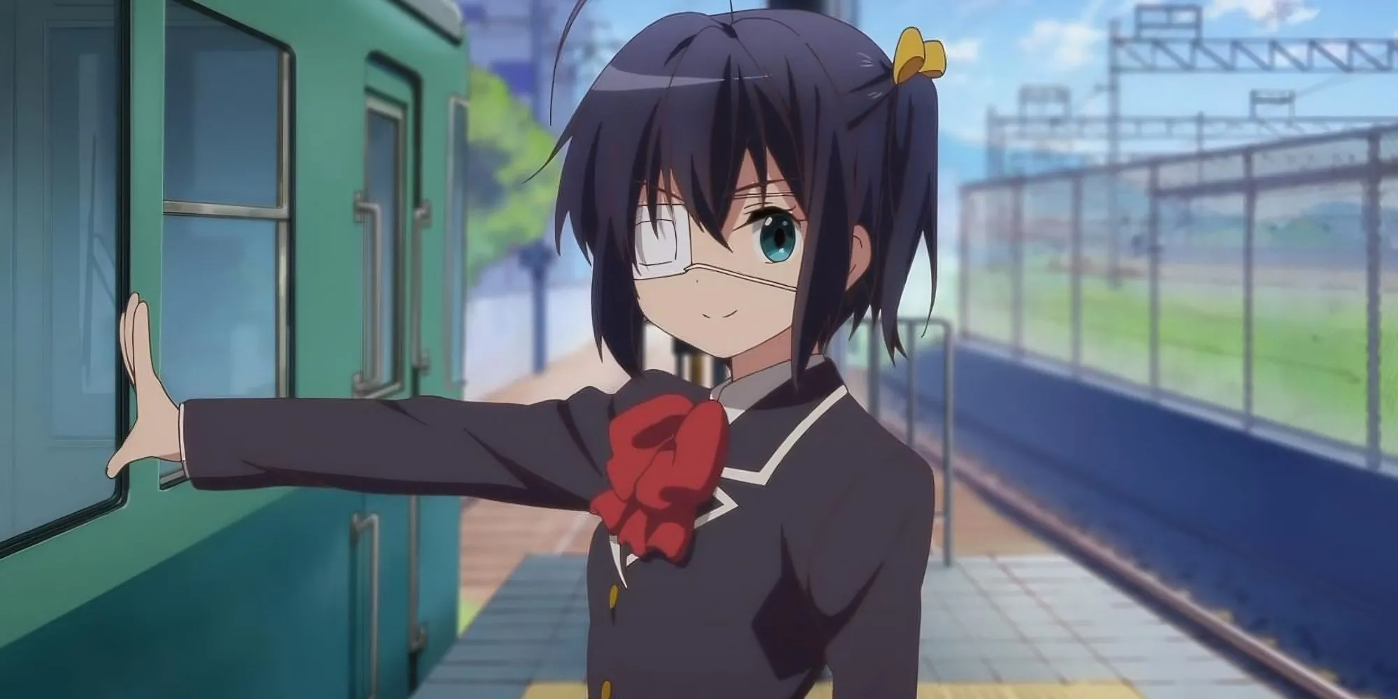 Rikka Takanashi từ Chuunibyou biểu cảm đáng yêu với chiếc bịt mắt đặc trưng