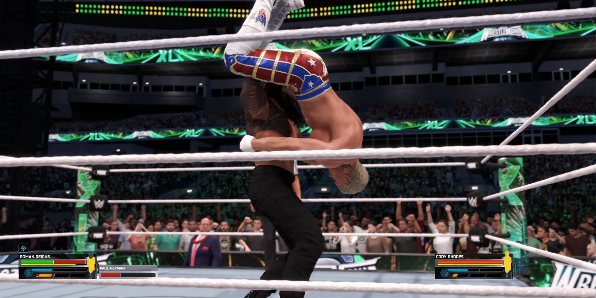 Roman Reigns đối đầu Cody Rhodes trong WWE 2K25 - Chế độ Showcase The Bloodline