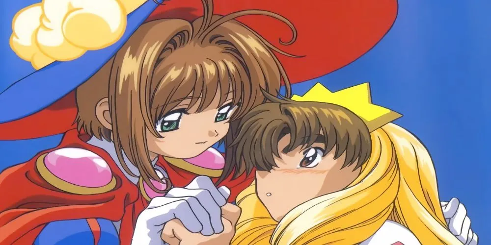 Sakura và Syaoran với biểu cảm ngượng ngùng đáng yêu trong Cardcaptor Sakura