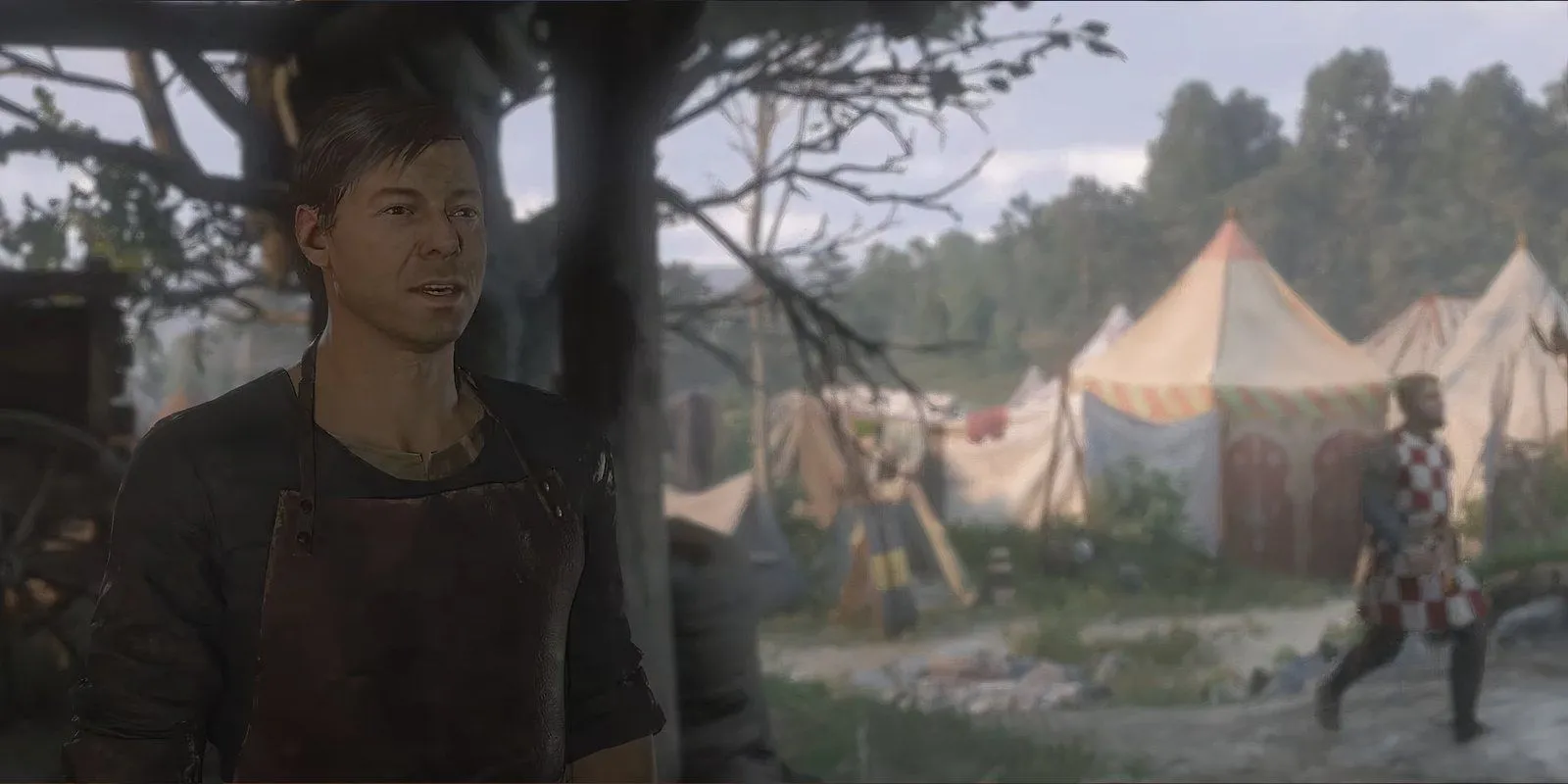 Sigismund, một nhân vật quan trọng, đứng gần một lò rèn trong Kingdom Come Deliverance 2