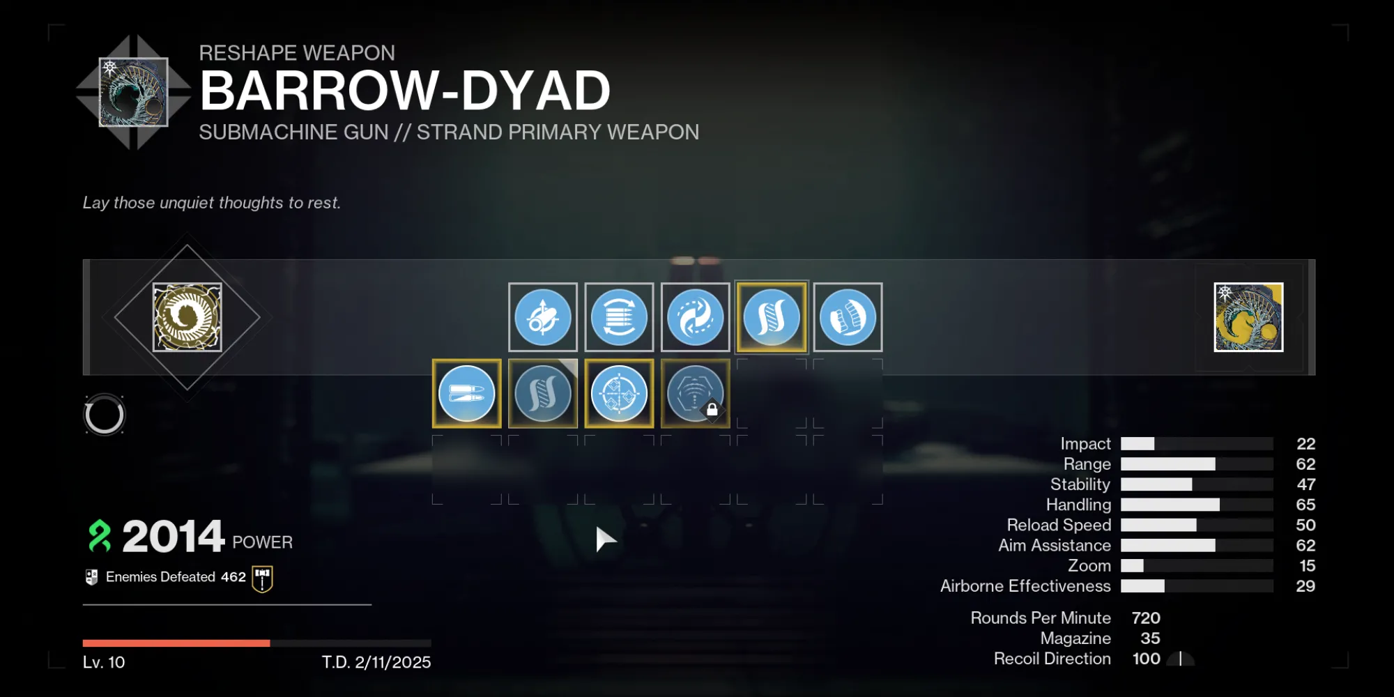 So sánh ưu nhược điểm của 4 Catalyst cho Barrow-Dyad trong Destiny 2