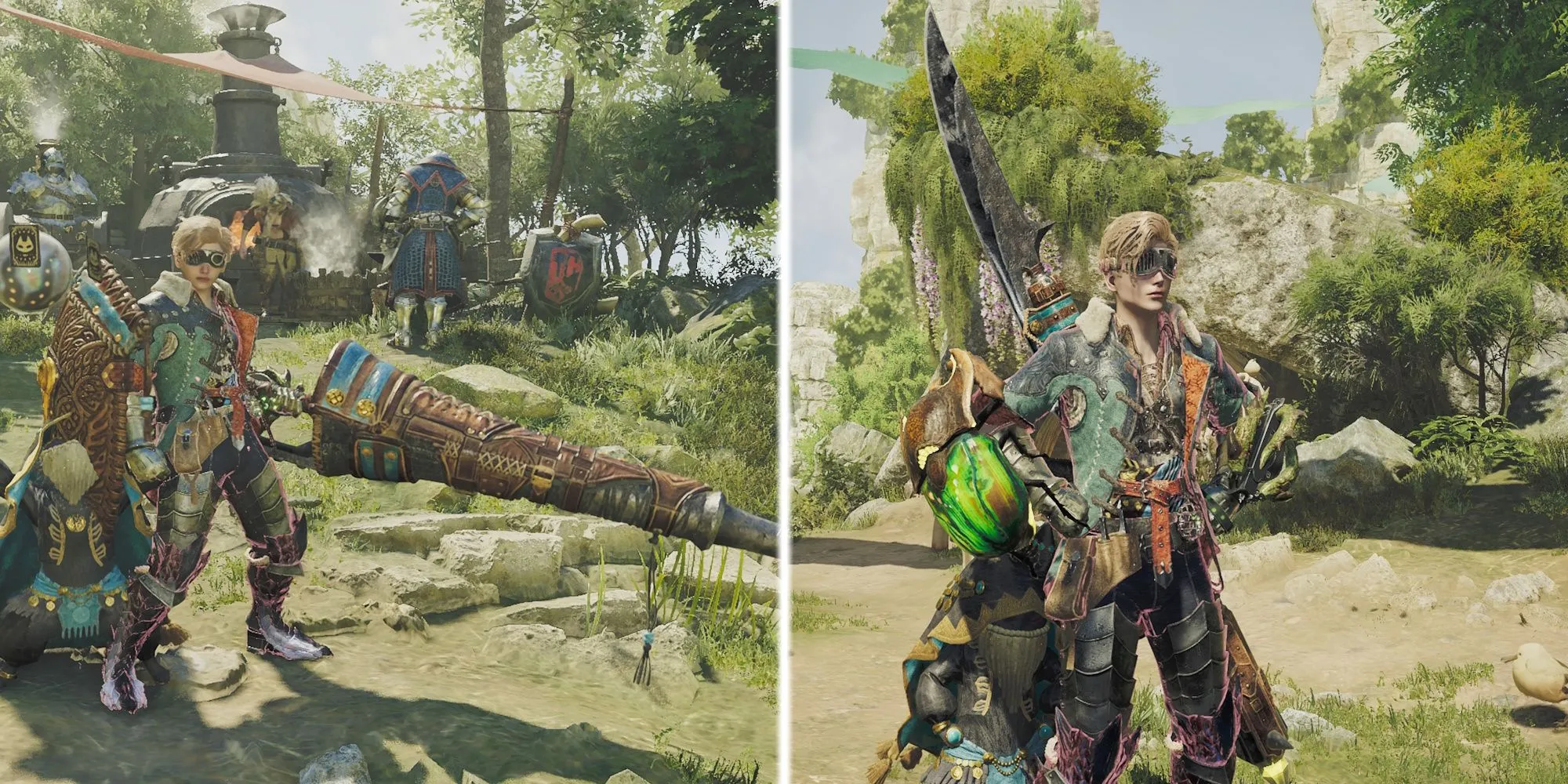 Thợ săn biểu diễn kỹ năng với Thương và Côn Trùng Thương trong Monster Hunter Wilds