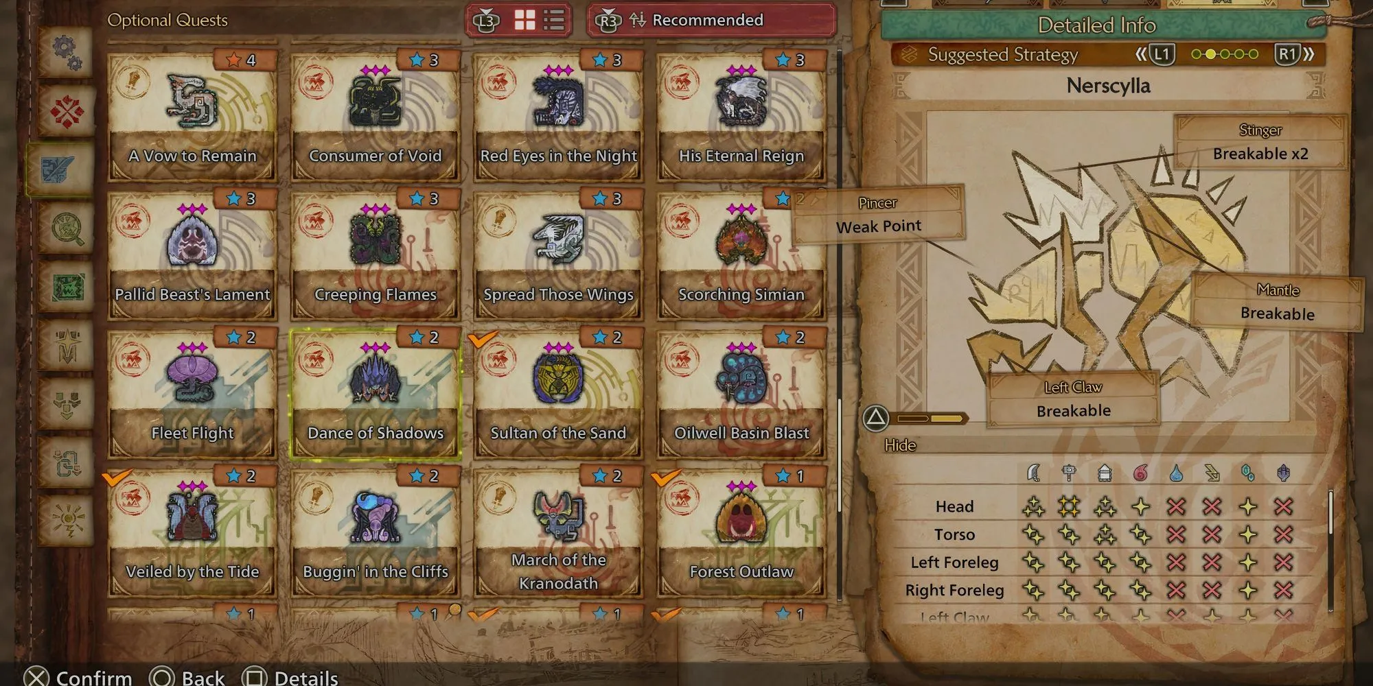 Thợ săn tập trung tấn công vào chân Nerscylla, một trong những điểm yếu của nó trong Monster Hunter Wilds
