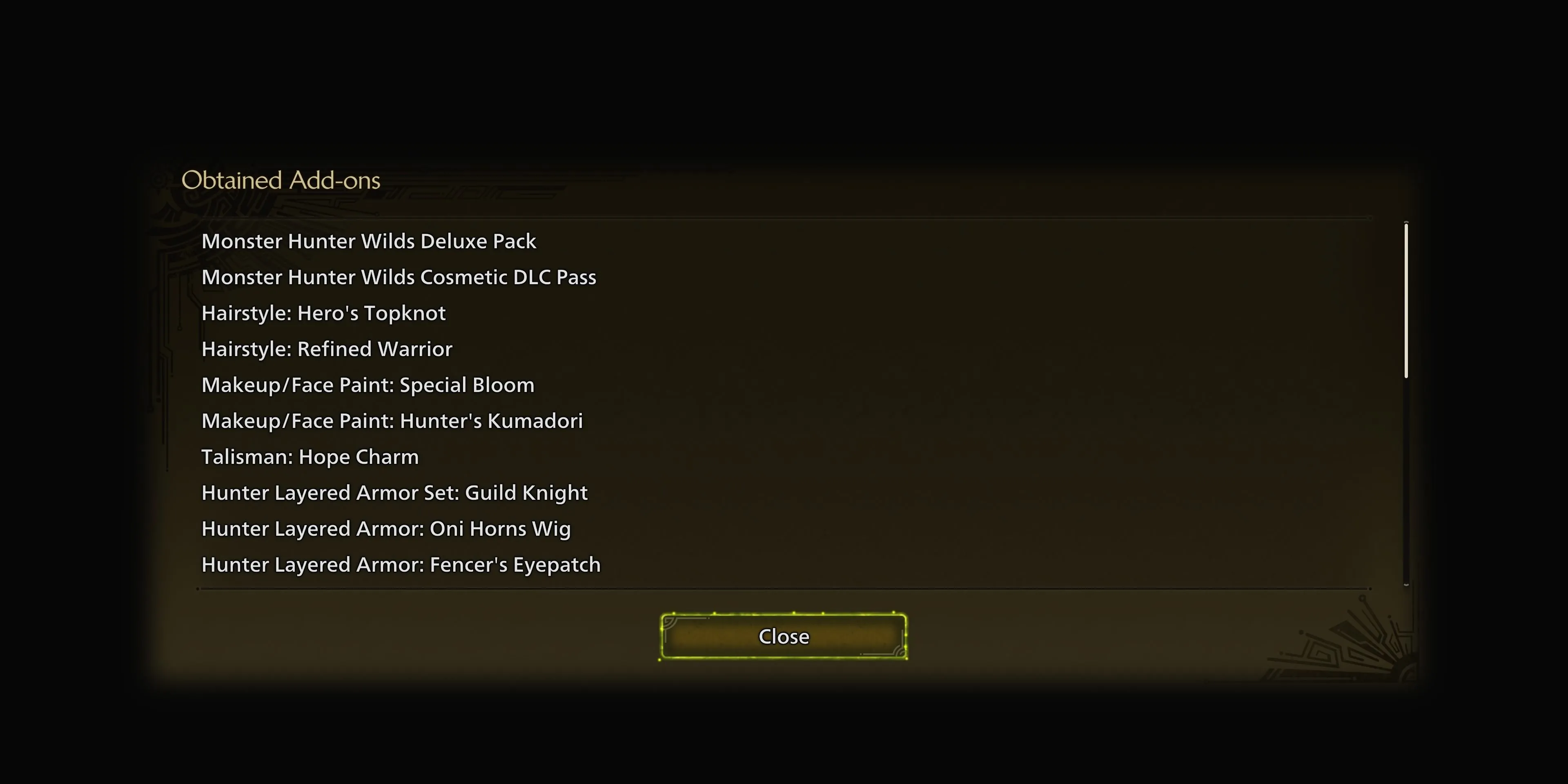 Thông báo trong Monster Hunter Wilds xác nhận vật phẩm DLC từ phiên bản Deluxe và Premium