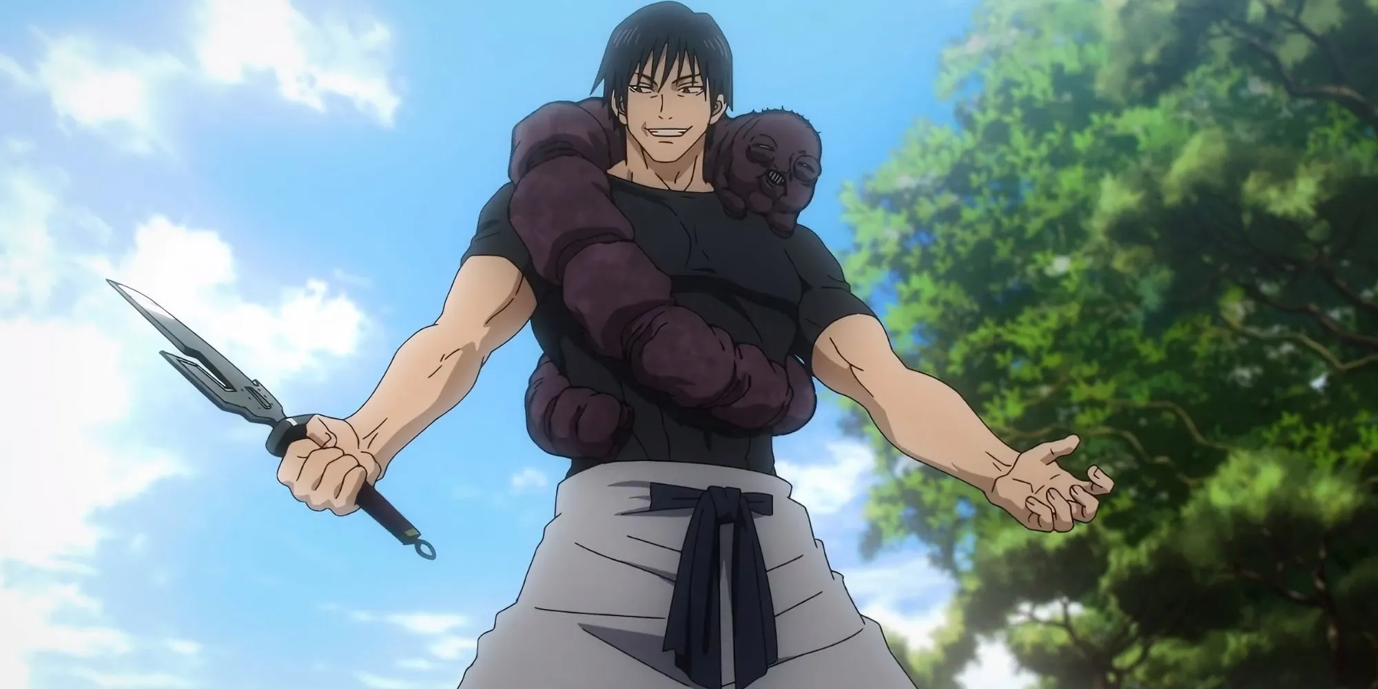 Toji Fushiguro Jujutsu Kaisen cầm Thiên Nghịch Mâu