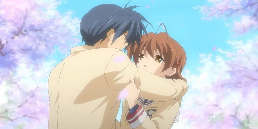 Tomoya và Nagisa tay trong tay đầy ấm áp trong Clannad