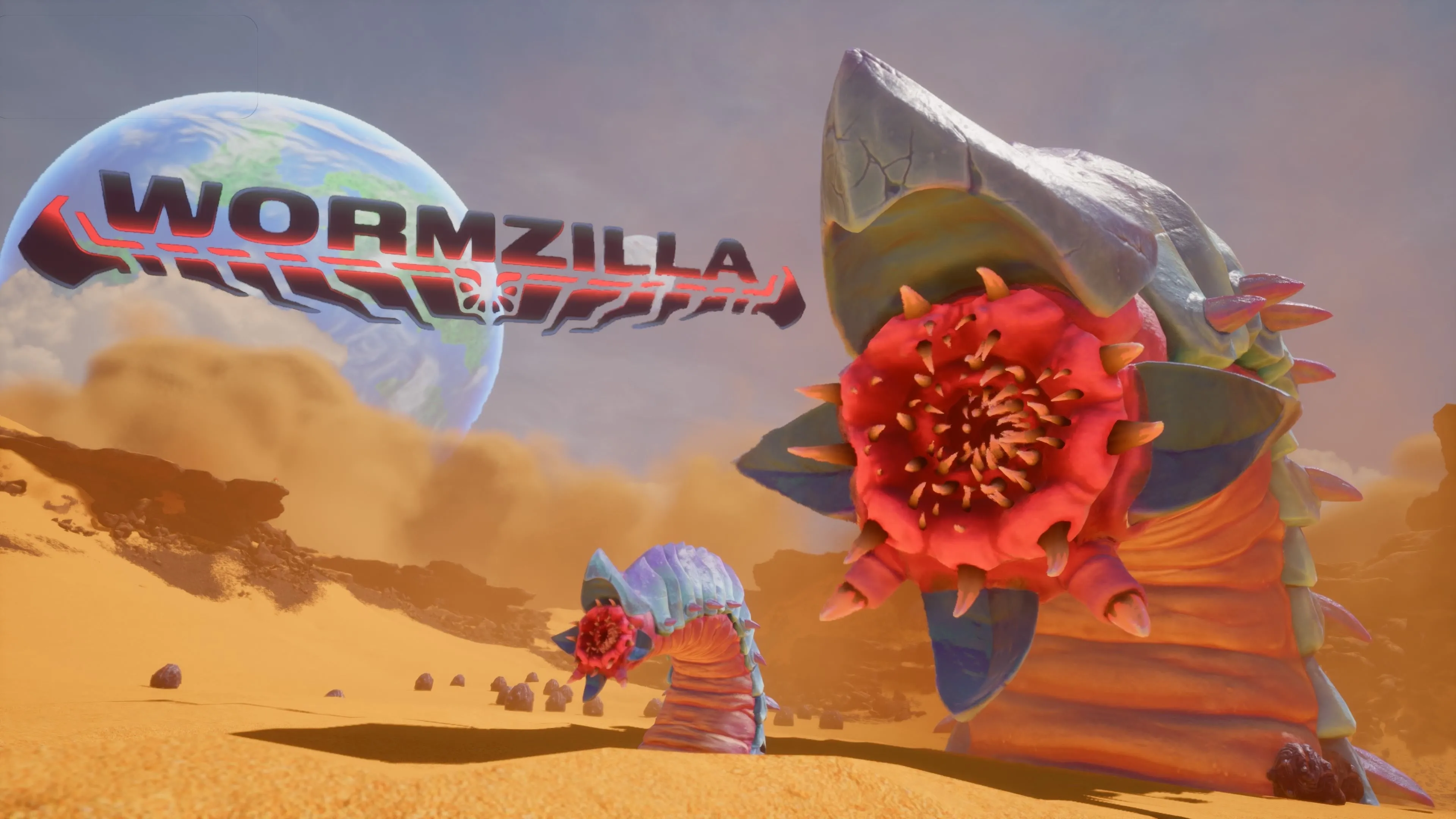 Trận đấu boss Wormzilla khổng lồ trong game Revenge of the Savage Planet.