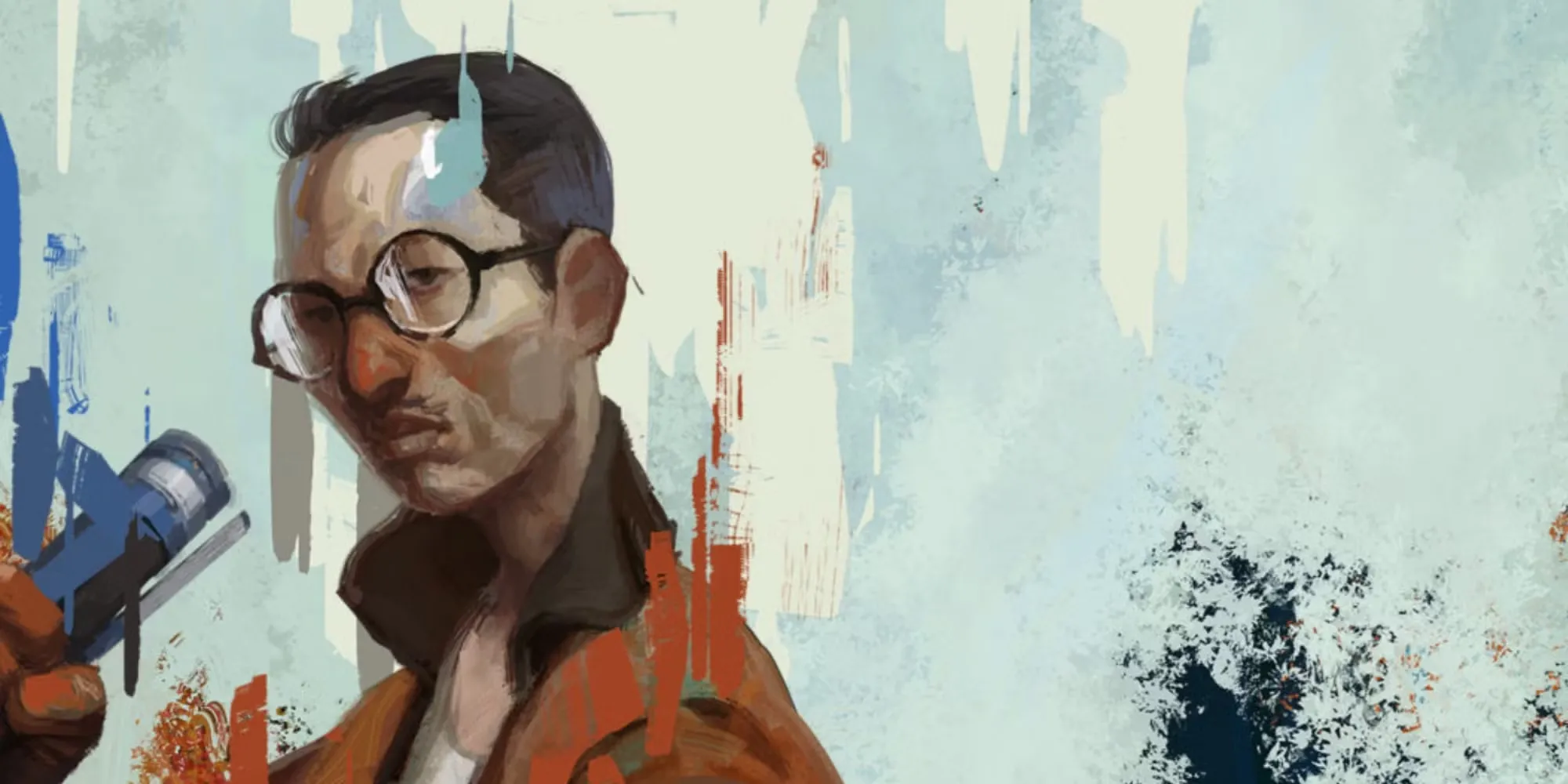 Trung úy Kim Kitsuragi từ tựa game Disco Elysium trong bộ đồng phục cảnh sát đặc trưng.