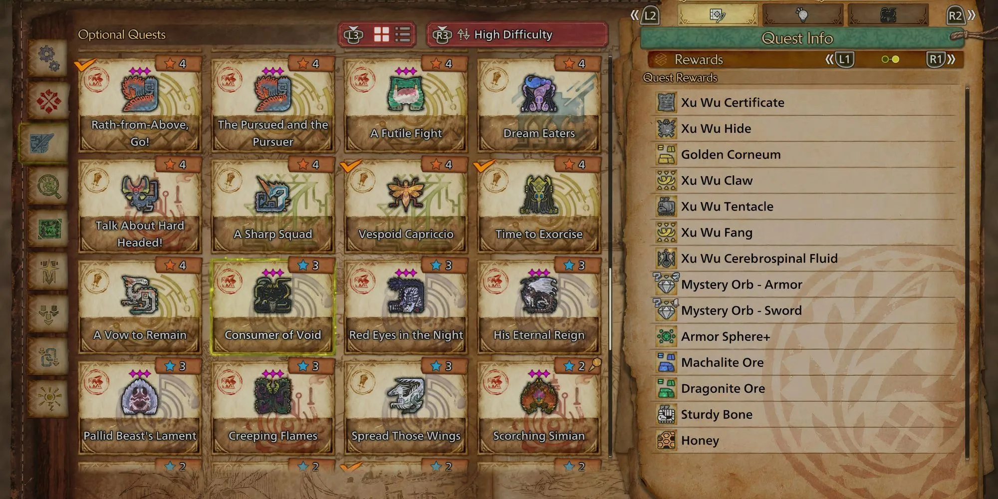 Vật phẩm và nguyên liệu quý hiếm nhận được sau khi đánh bại Xu Wu trong Monster Hunter Wilds