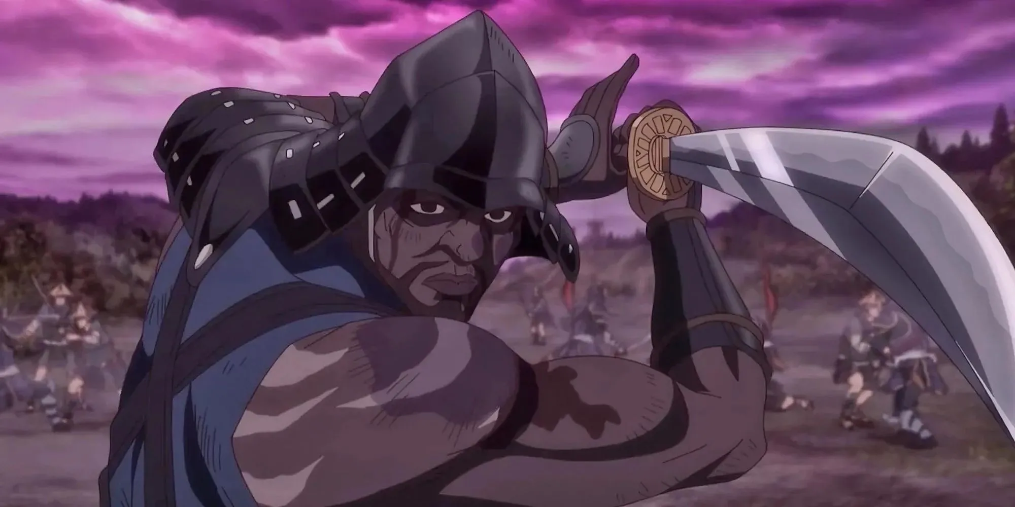 Yasuke trong bộ giáp samurai giữa chiến trường đẫm máu - anime Netflix