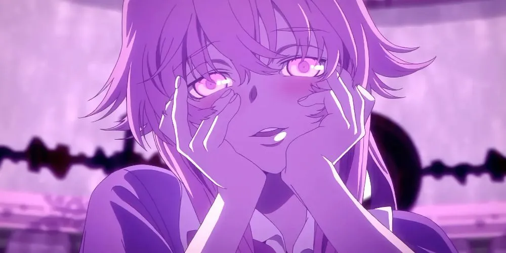 Yuno Gasai với ánh mắt ám ảnh và nụ cười bí hiểm trong Future Diary