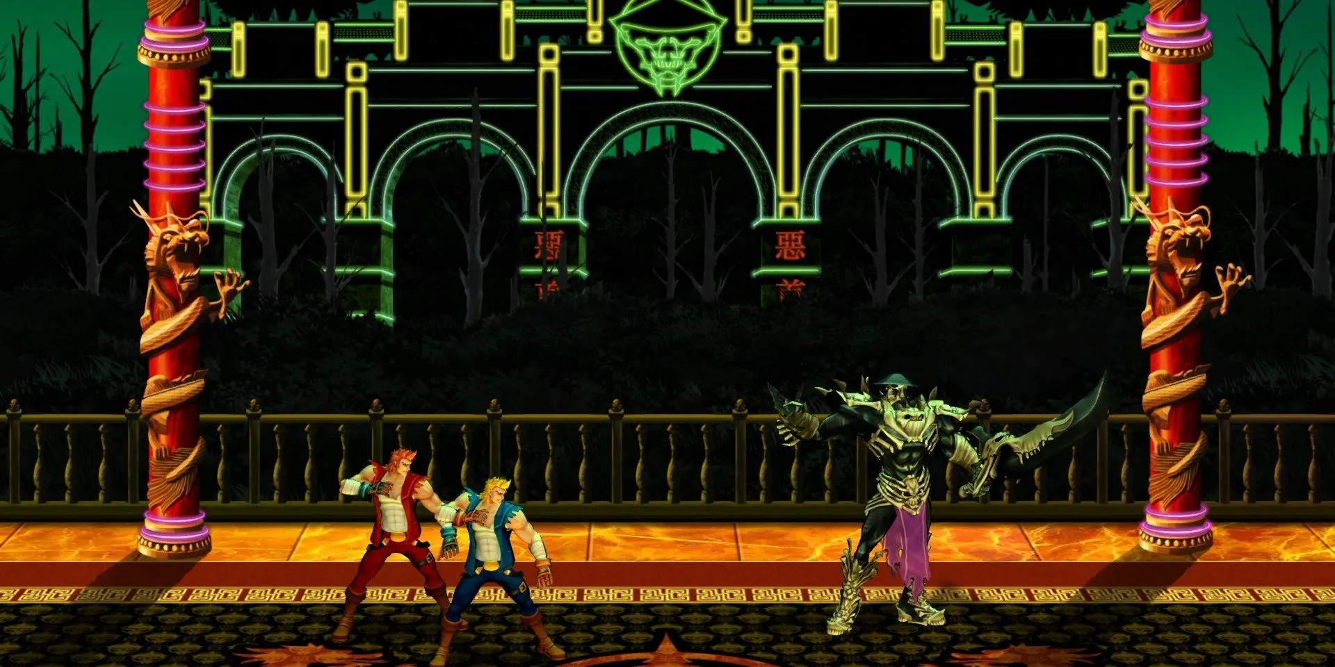 Anh em nhà Lee đối đầu với Skullmageddon trong Double Dragon Neon