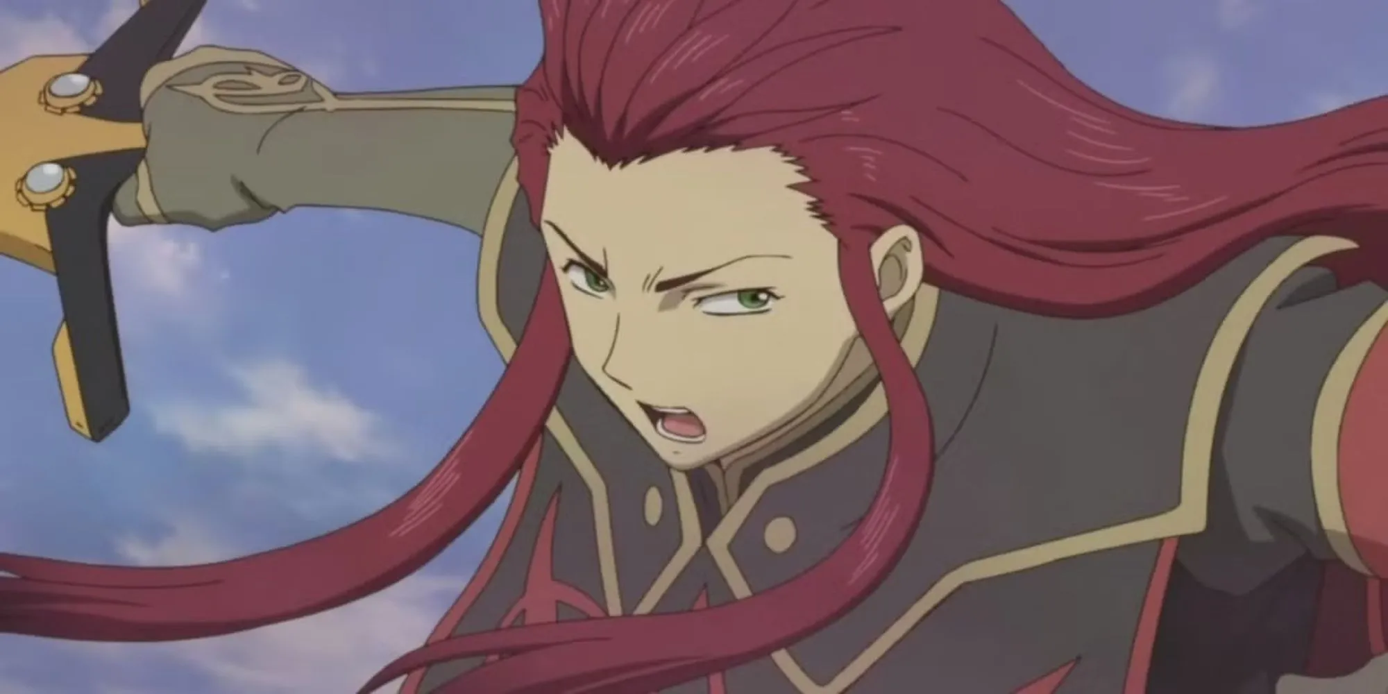 Asch từ Tales of the Abyss, nhân vật nam với mái tóc đỏ và phong thái lạnh lùng