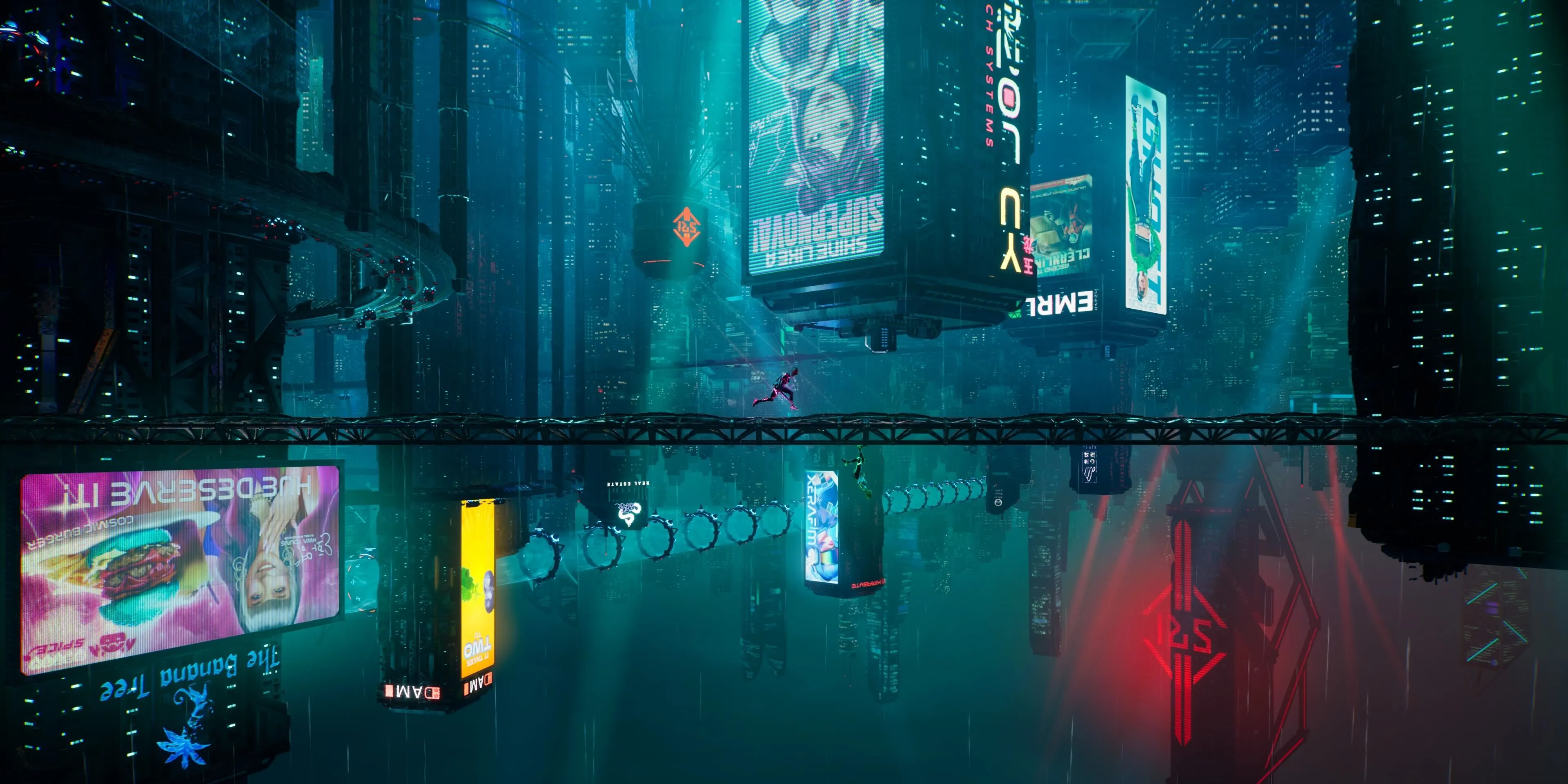 Bối cảnh màn chơi Neon Revenge với phong cách cyberpunk trong Split Fiction