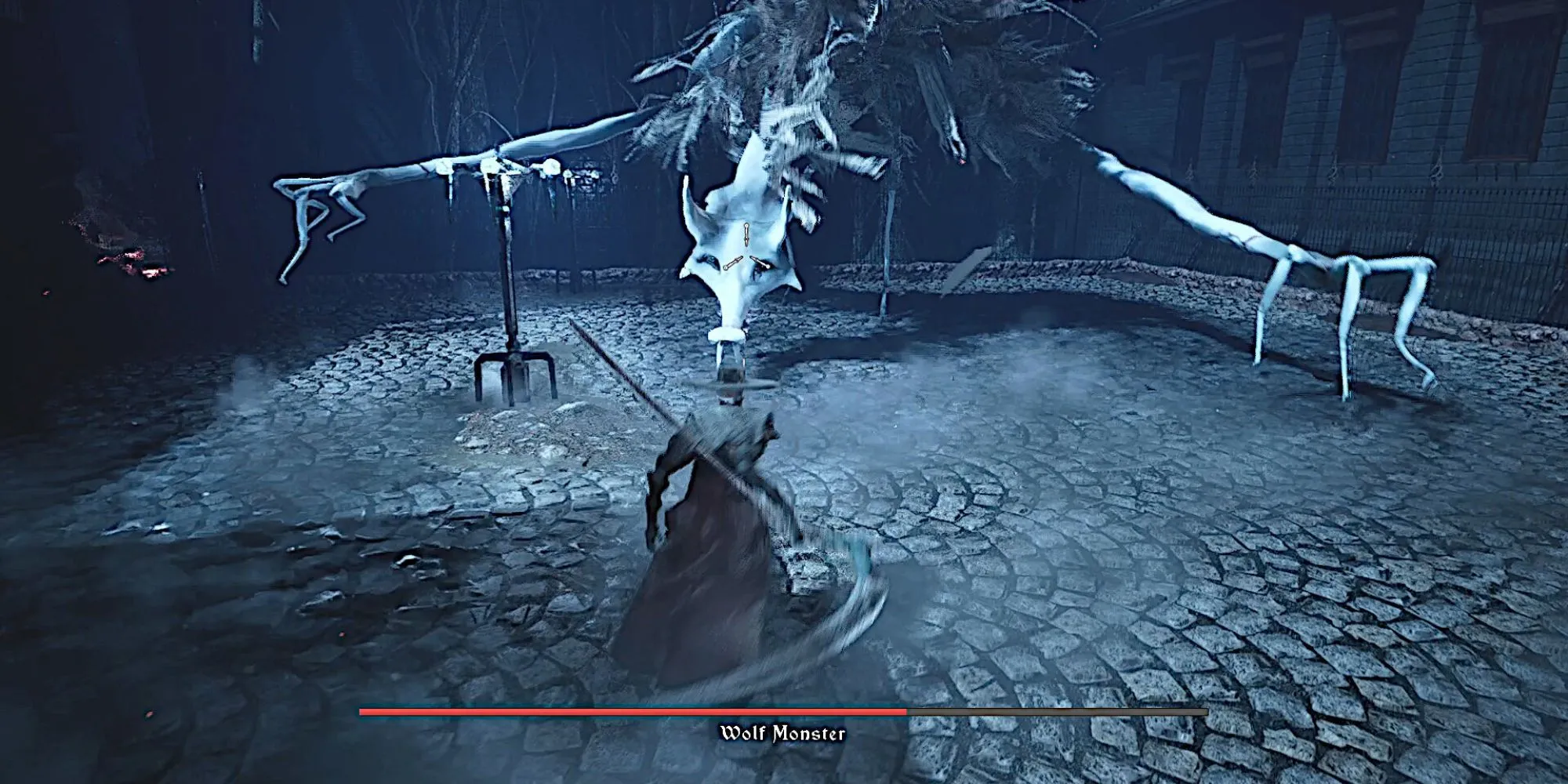 Boss quái vật hình sói trong game Soulslike Estencel