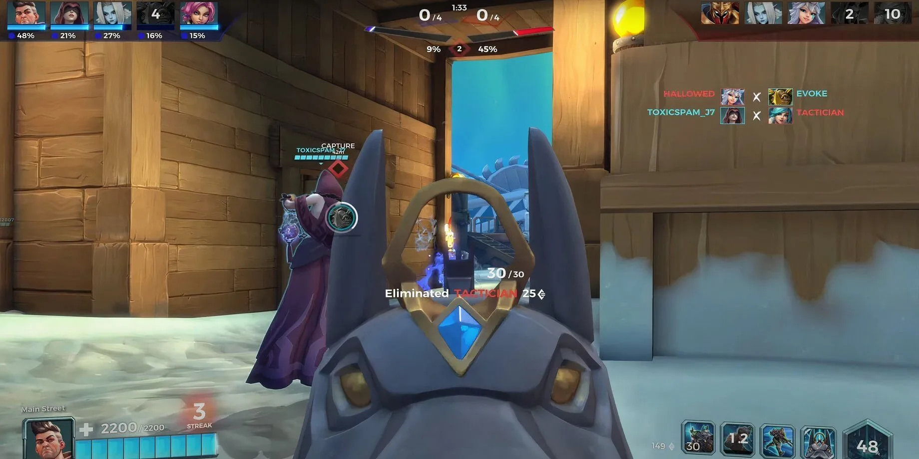 Các nhân vật trong game Paladins: Champions of the Realm đang chiến đấu