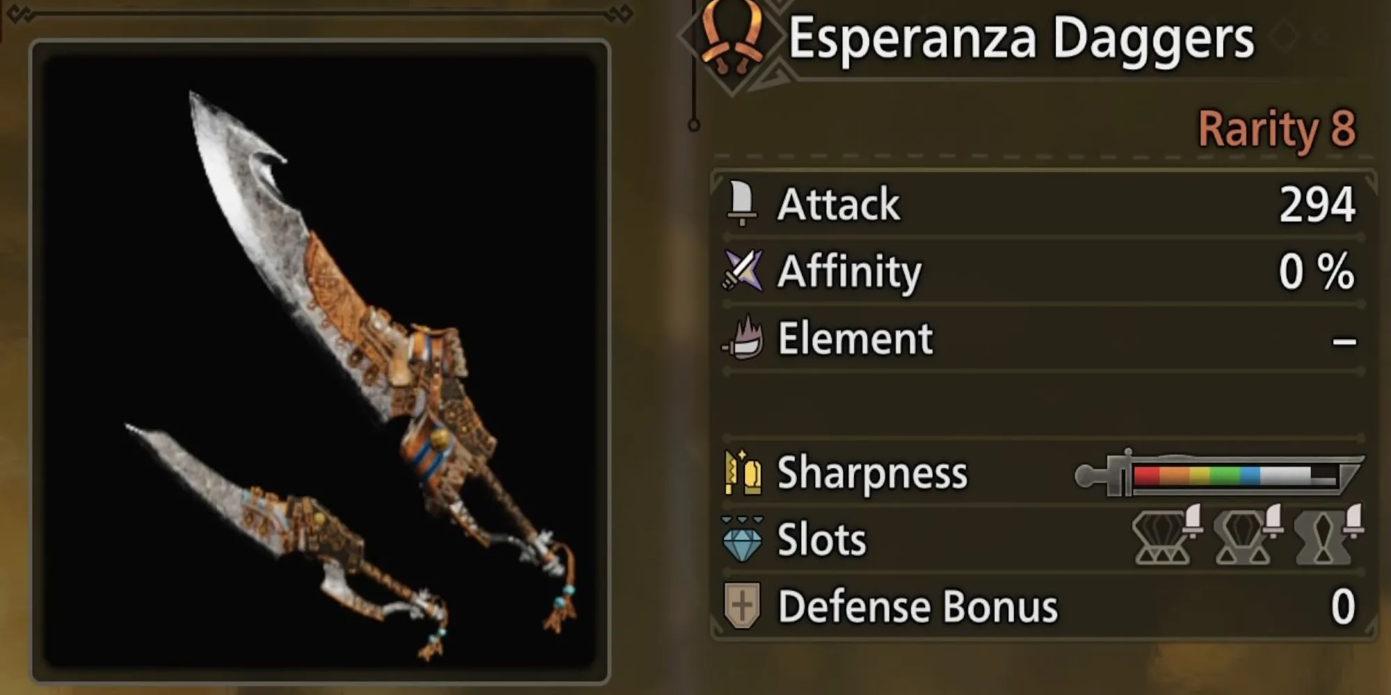 Cận cảnh Song Kiếm Esperanza Daggers, vũ khí dễ chế tạo trong Monster Hunter Wilds