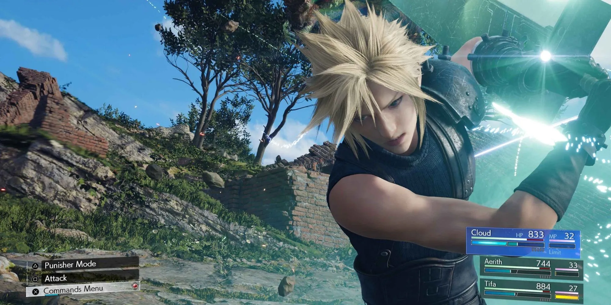 Cảnh chiến đấu hoành tráng trong Final Fantasy VII Rebirth, minh họa hệ thống chiến đấu Action RPG kết hợp ATB