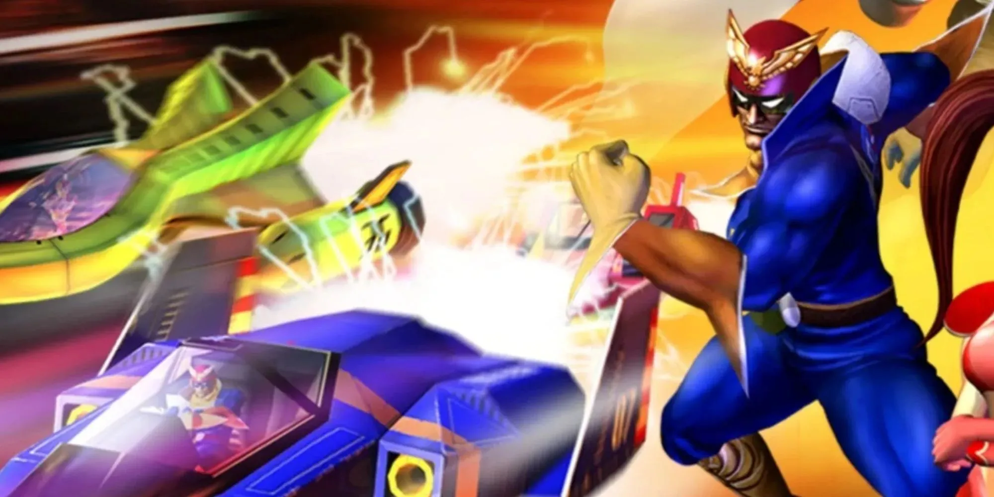 Captain Falcon và chiếc Blue Falcon trong F-Zero