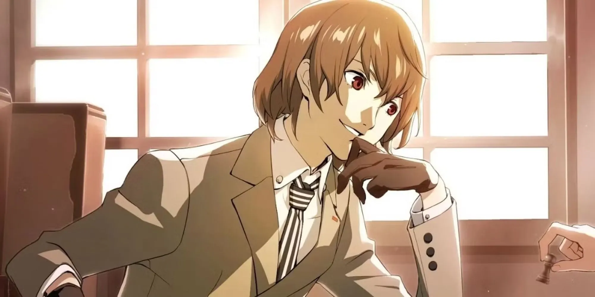 Chân dung Goro Akechi từ Persona 5 Royal, nhân vật thám tử kiêm thành viên đối địch