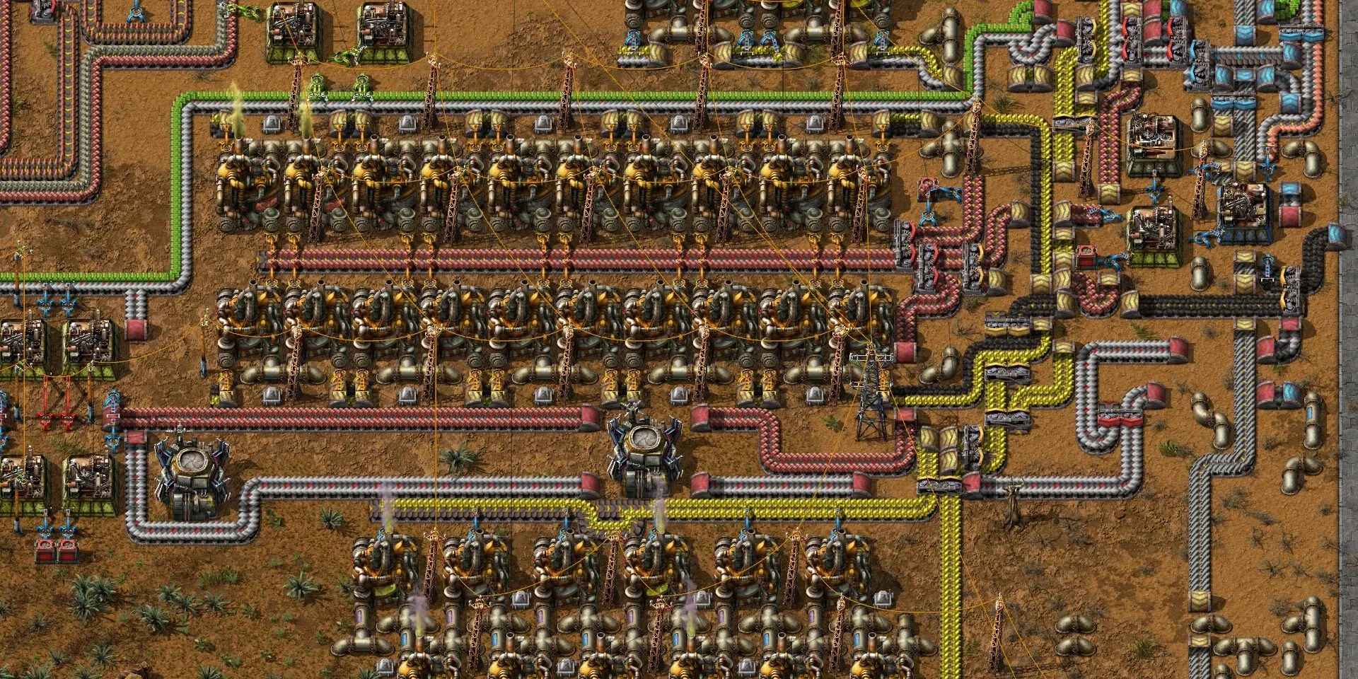 Dàn máy móc tự động hóa phức tạp trong game Factorio
