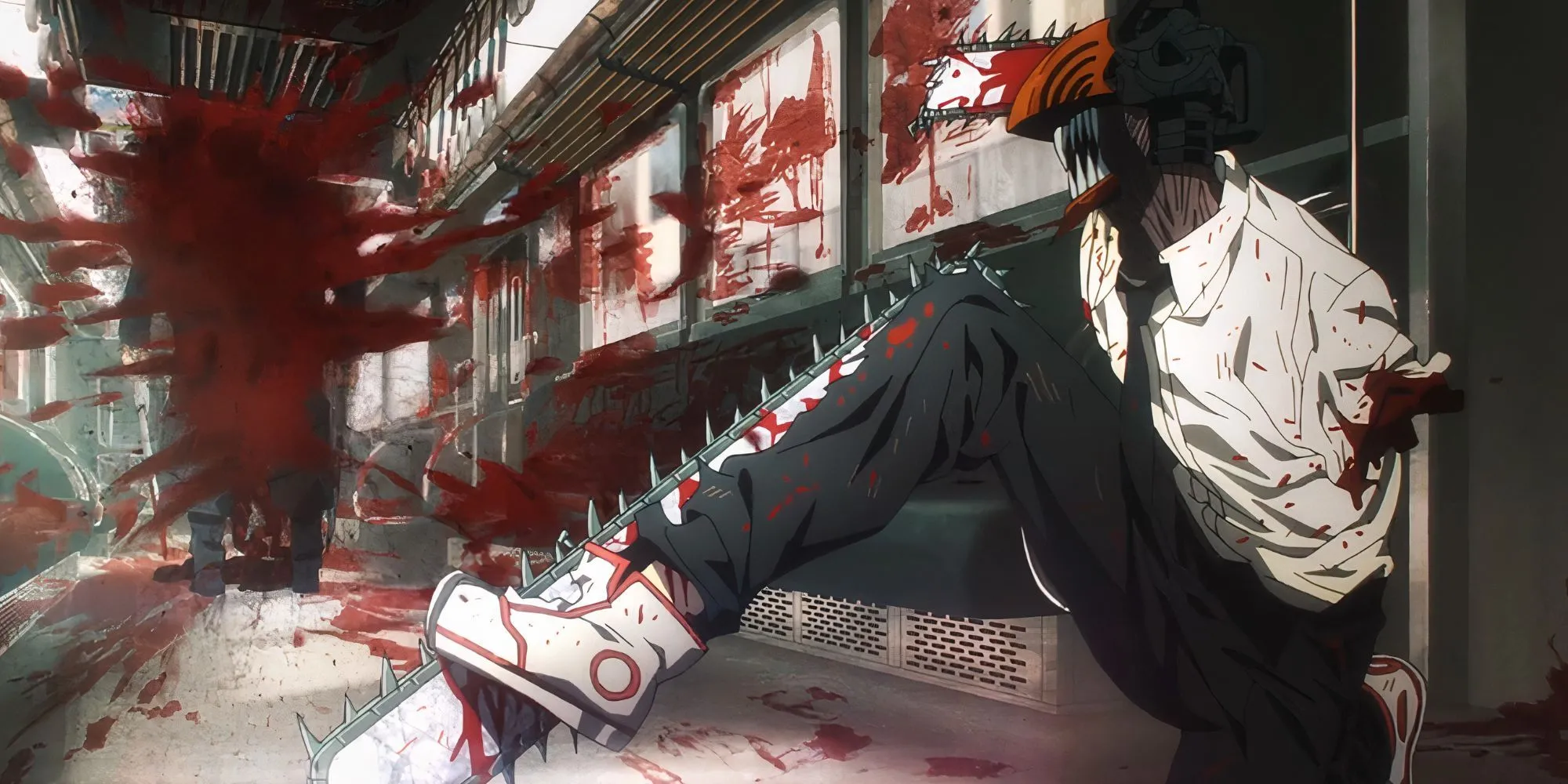 Denji ở dạng Chainsaw Man đầy máu me