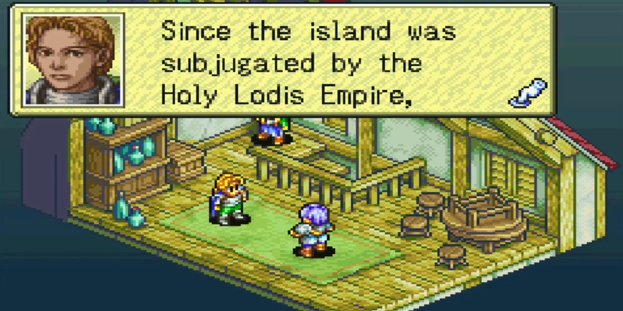 Đoạn cắt cảnh trong game Tactics Ogre The Knight of Lodis trên GBA