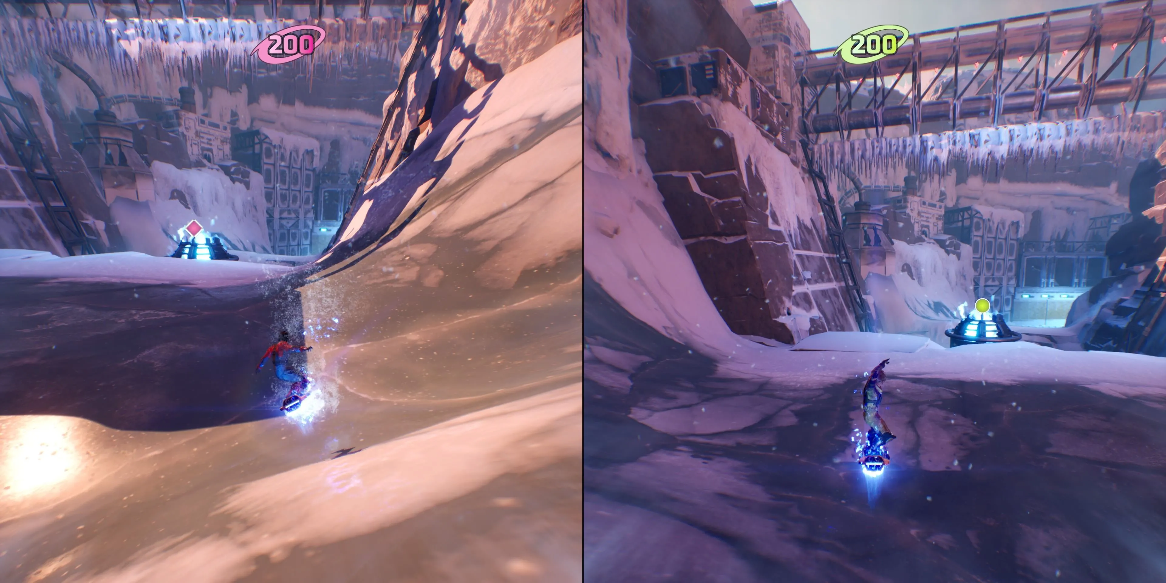 Đua trượt tuyết tốc độ cao trong side story Slopes Of War game Split Fiction