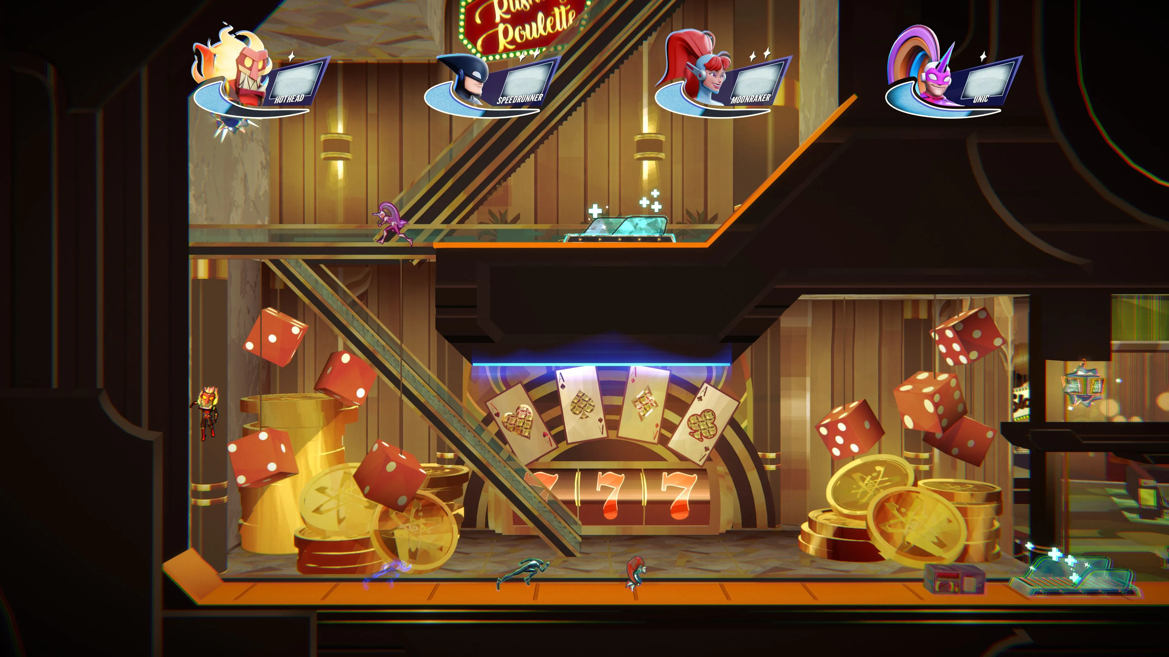 Gameplay đua tốc độ trong game platformer SpeedRunners 2