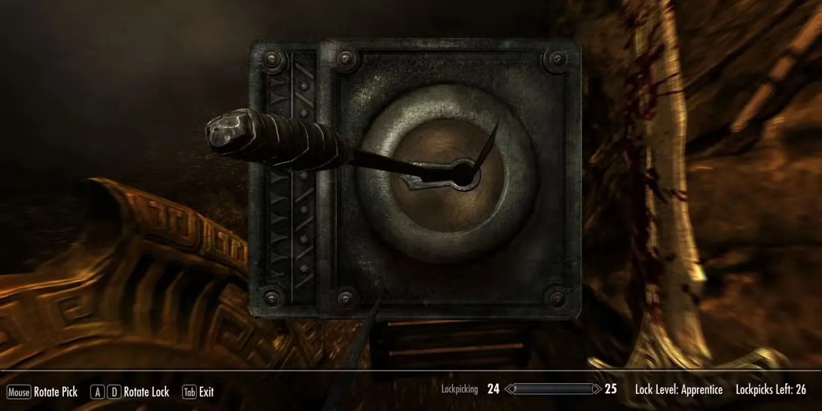Giao diện bẻ khóa đơn giản nhưng gây nghiện trong game nhập vai thế giới mở Skyrim