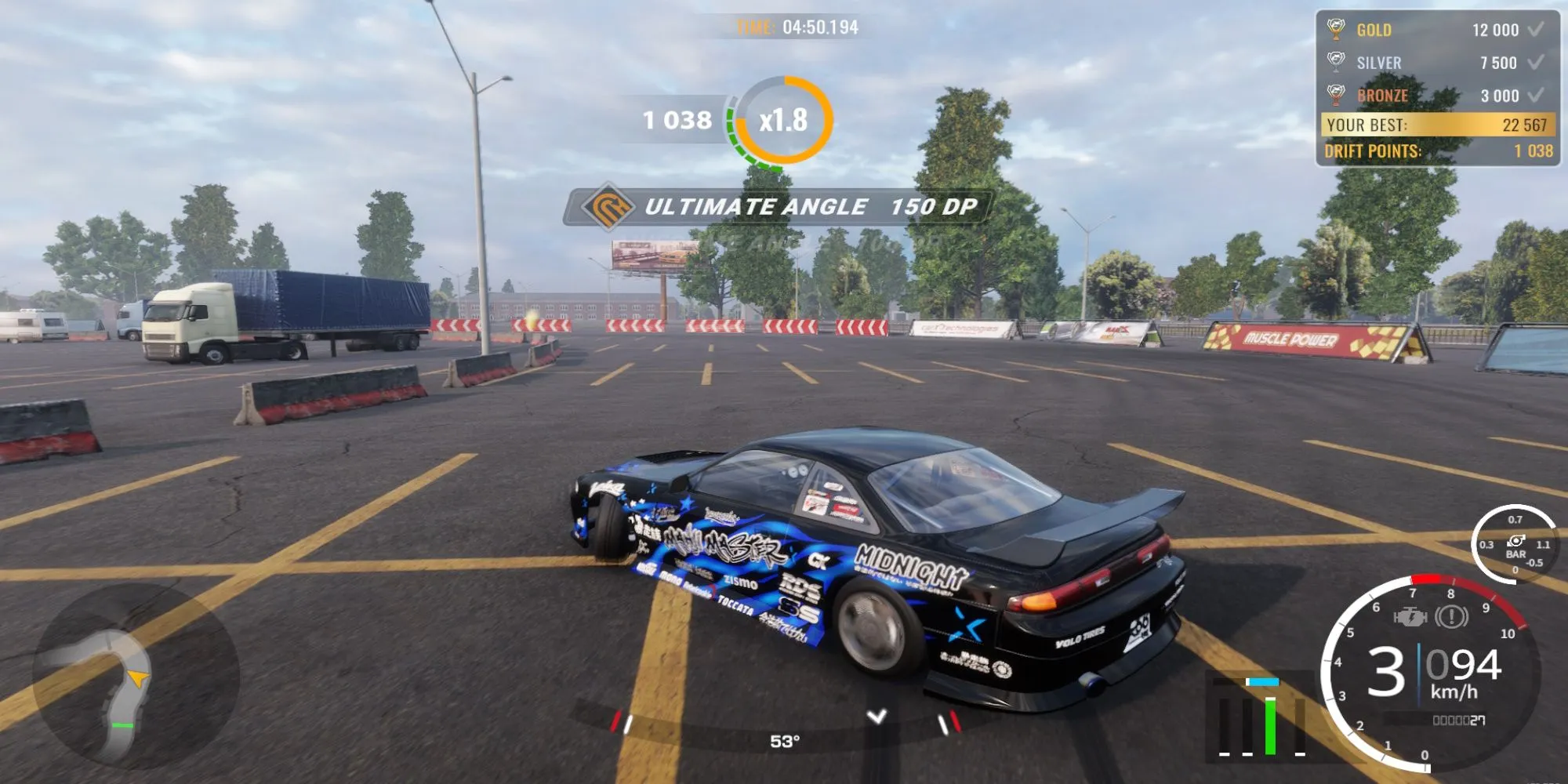 Góc nhìn gameplay trong CarX Drift Racing Online với kỹ thuật drift