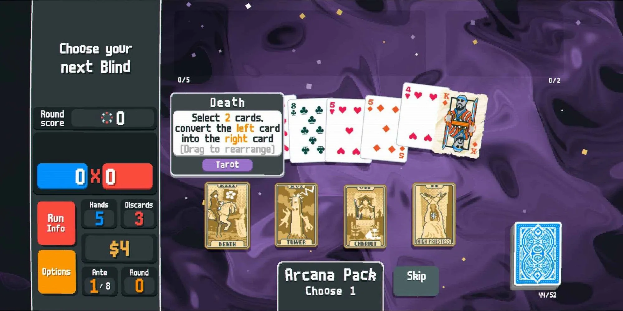 Gói bài Arcana Pack trong Balatro