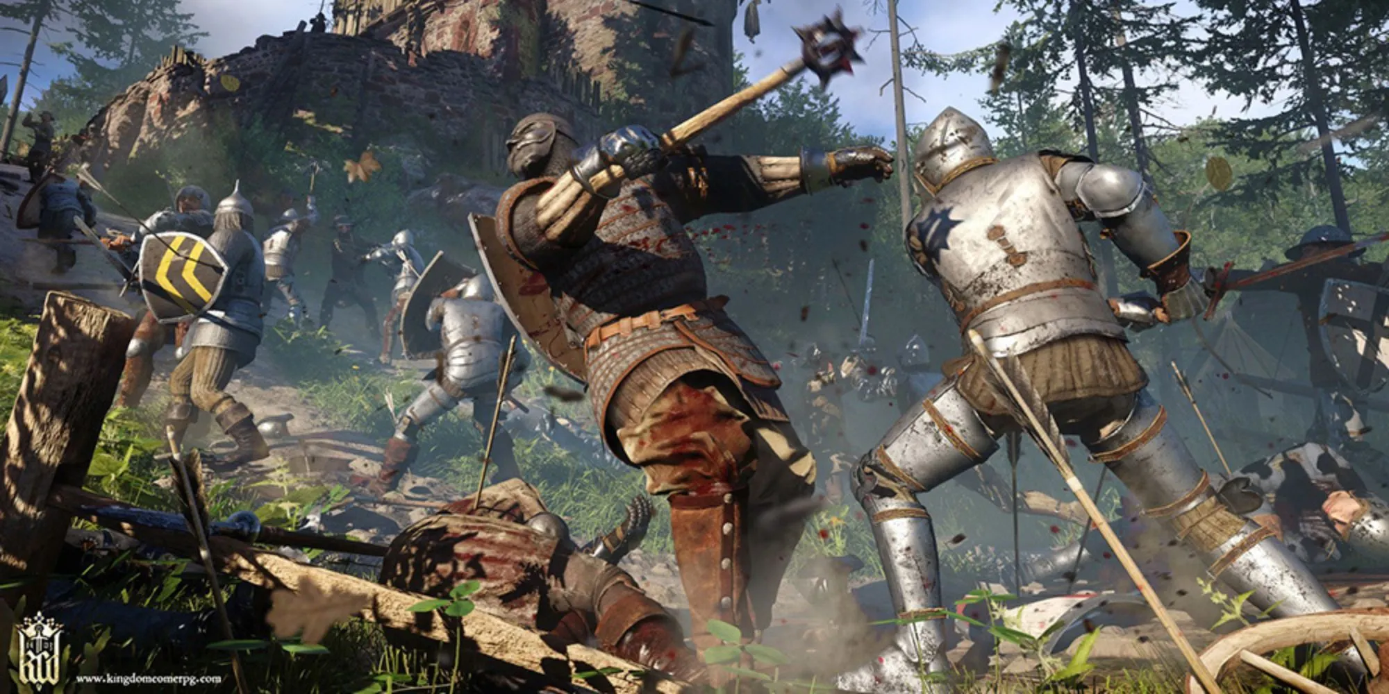 Hiệp sĩ chiến đấu trong khung cảnh lịch sử của game Kingdom Come Deliverance