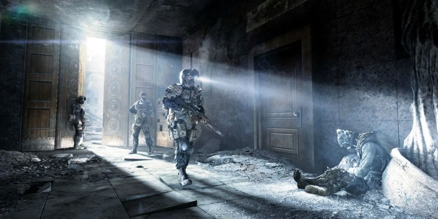 Hình ảnh bìa Metro 2033 Redux, thể hiện bối cảnh kinh dị sinh tồn tại Moscow.