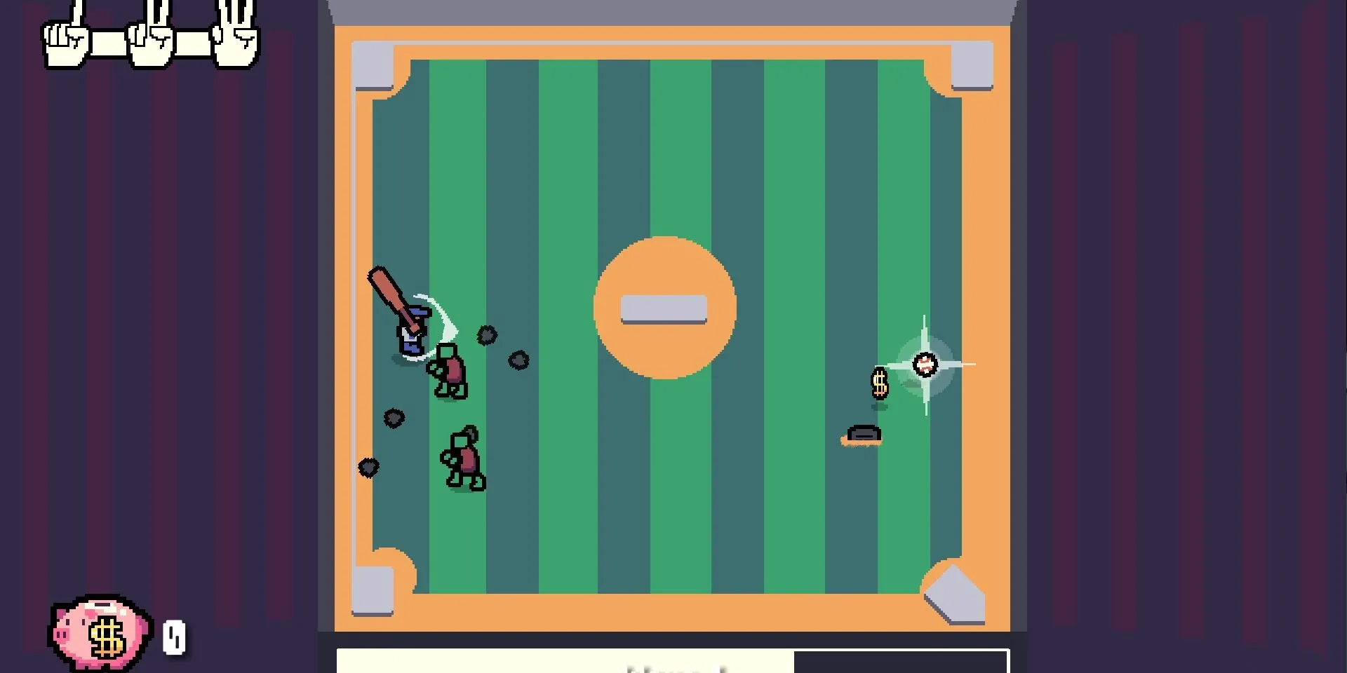 Hình ảnh demo game Batter Up, người chơi dùng gậy đánh zombie