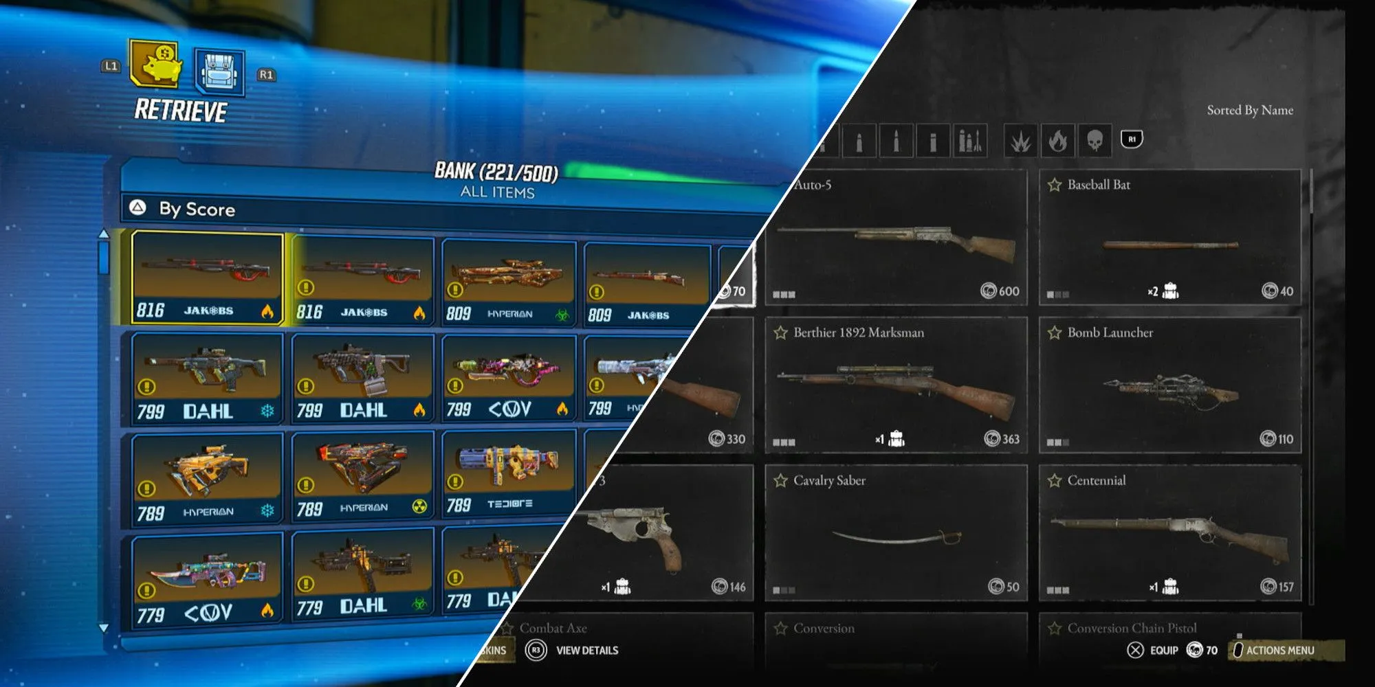 Hình ảnh minh họa các loại vũ khí khác nhau trong game FPS, nhấn mạnh sự đa dạng của trang bị.