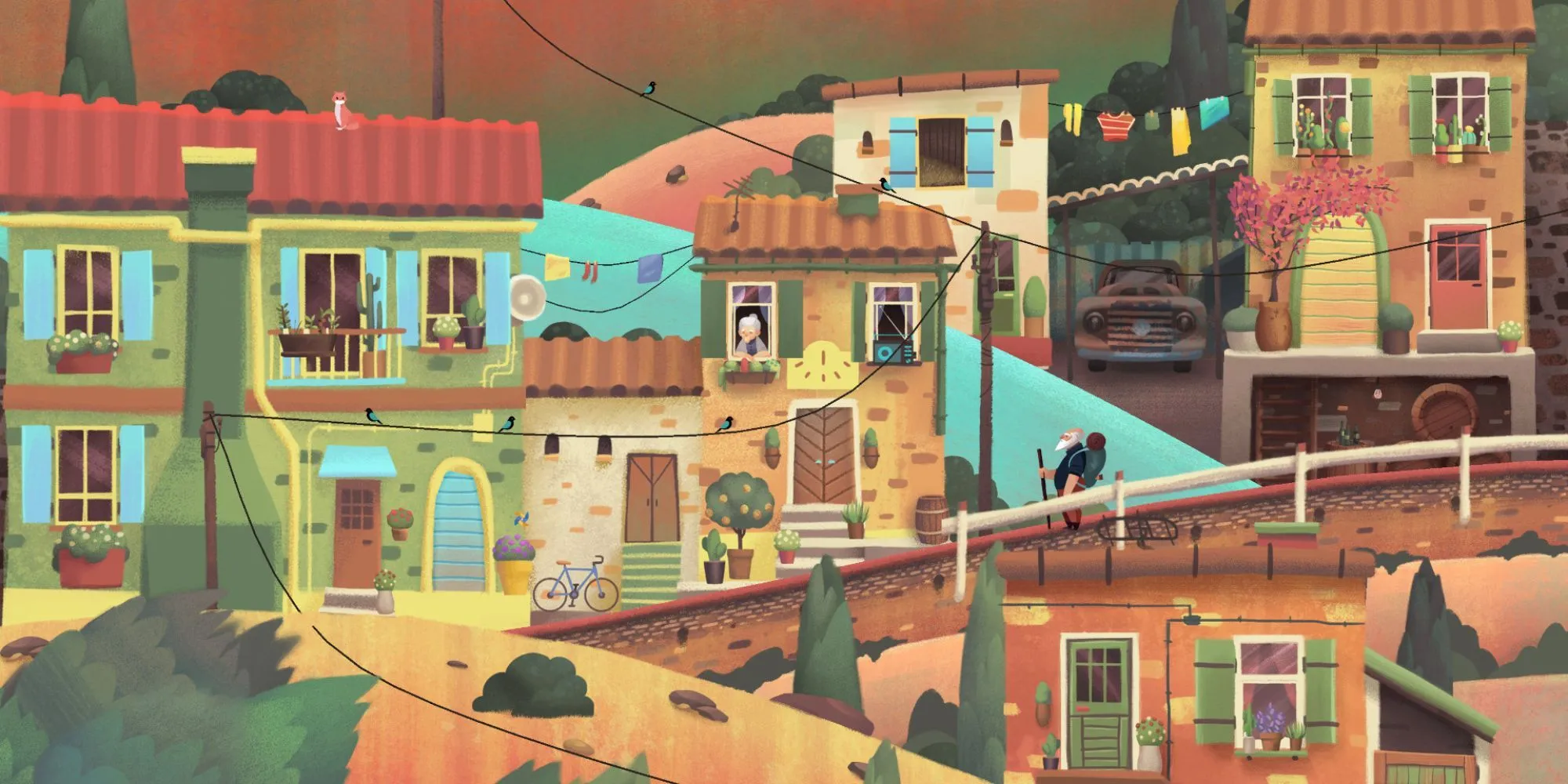 Hình ảnh ông lão trong tựa game giải đố phiêu lưu Old Man's Journey