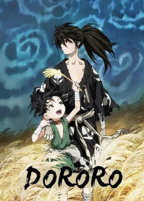 Hyakkimaru và Dororo trên một cánh đồng lúa mì trong bức ảnh nghệ thuật của anime Dororo