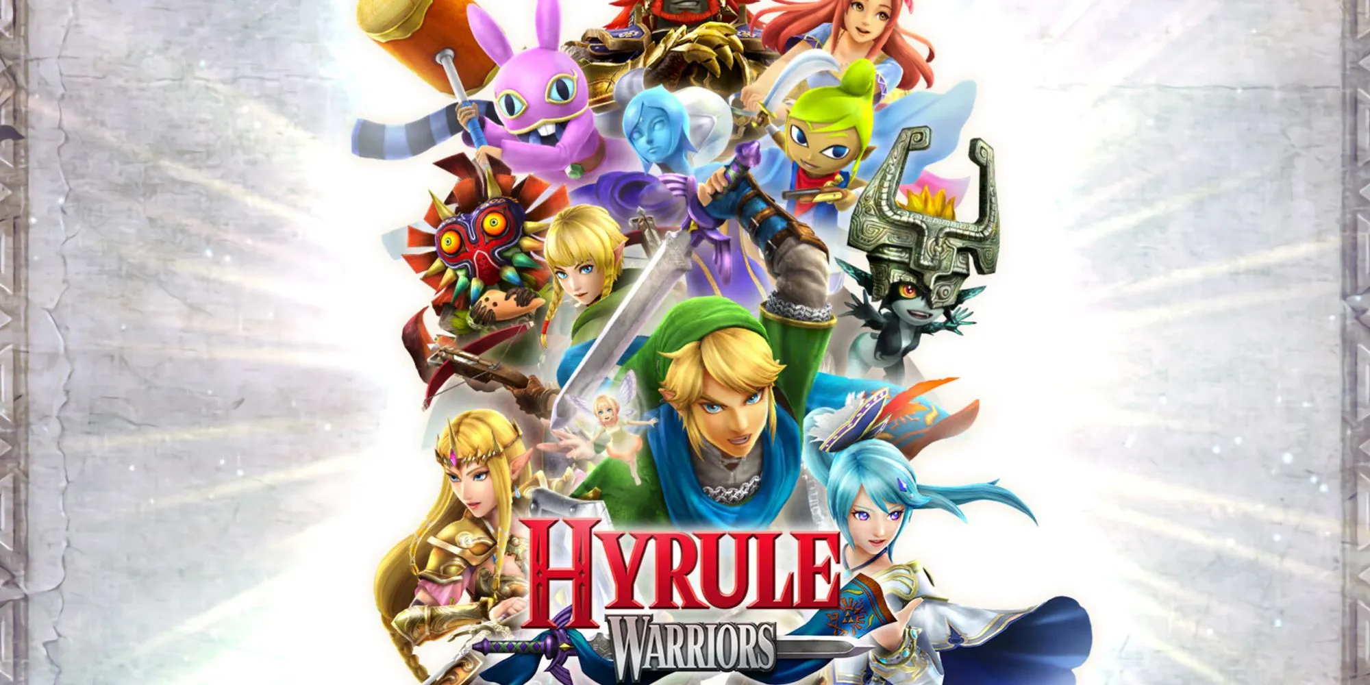 Hyrule Warriors cover art với Link và các nhân vật khác