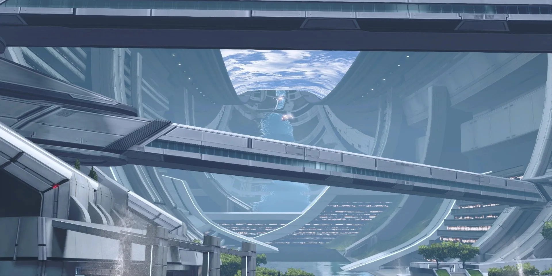 Khu Presidium nhộn nhịp trong Trạm không gian Citadel của Mass Effect