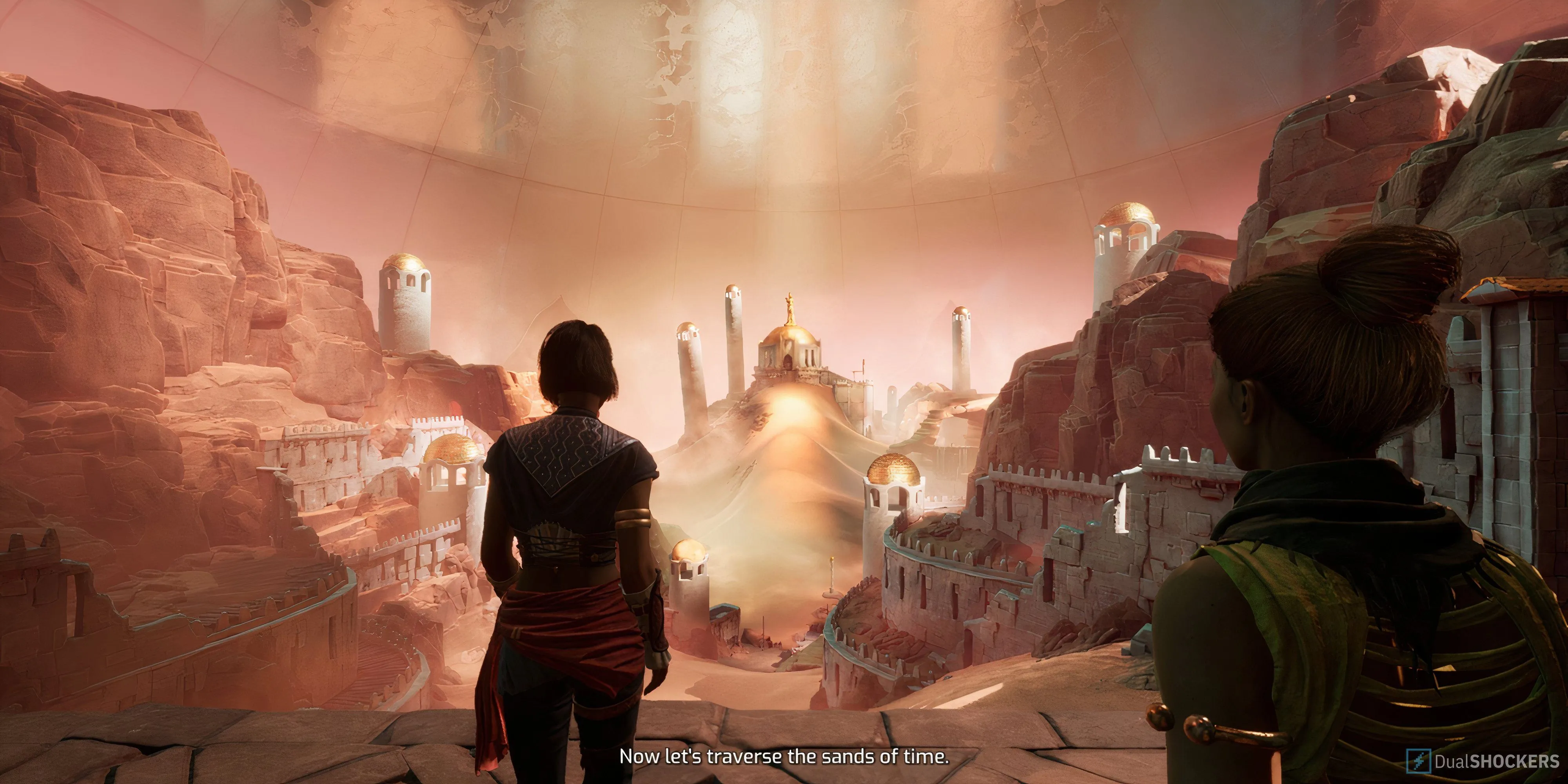 Khu vực sa mạc trong Split Fiction với kiến trúc gợi nhớ Prince of Persia: Sands of Time