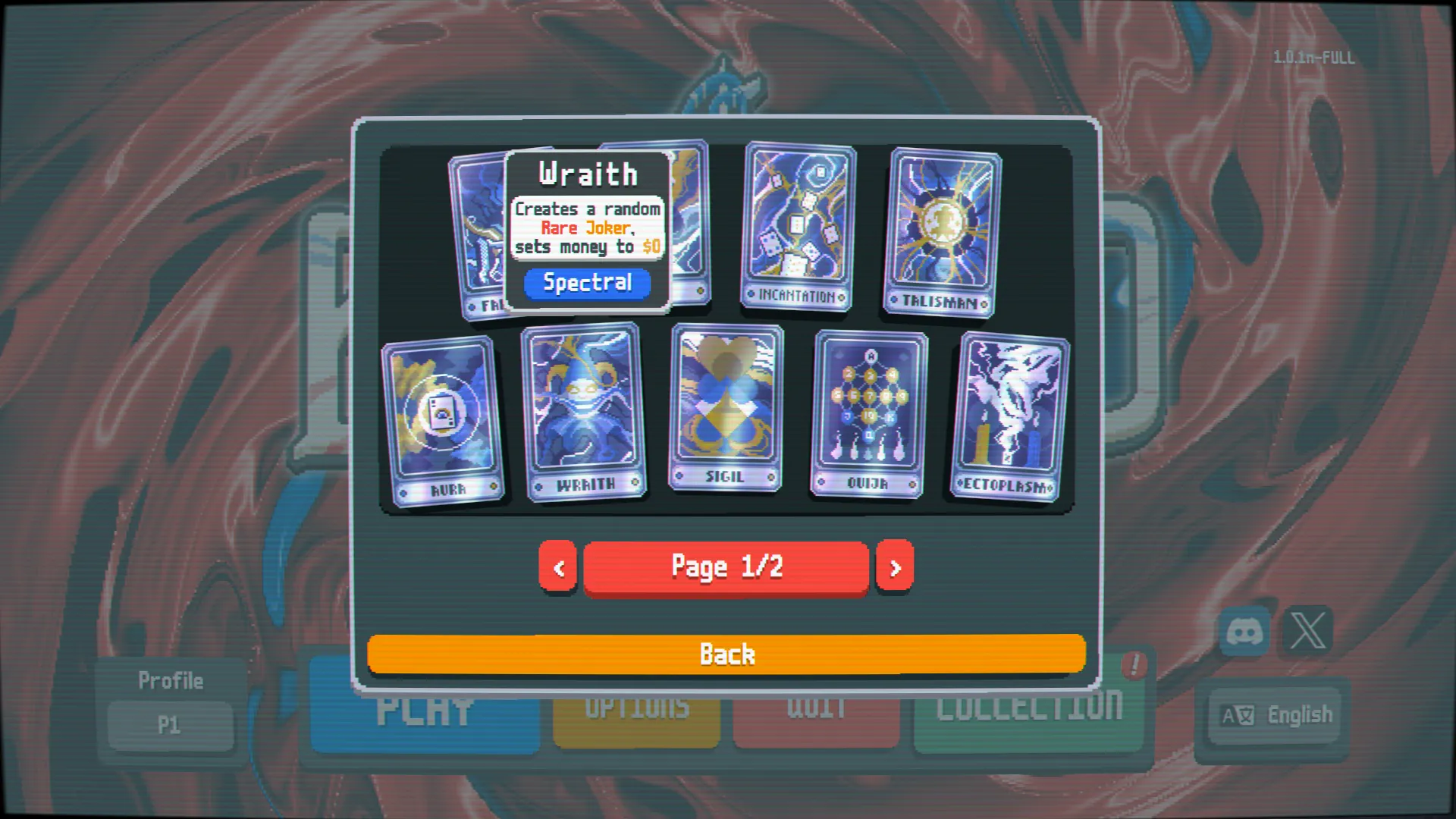 Lá bài Spectral Wraith gây hiệu ứng mất tiền để đổi lấy Rare Joker