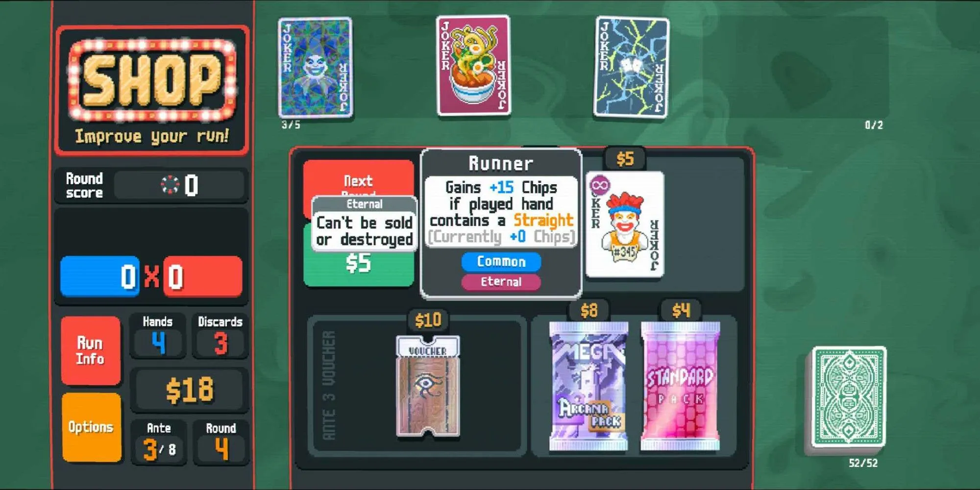 Lá Joker Runner trong Balatro