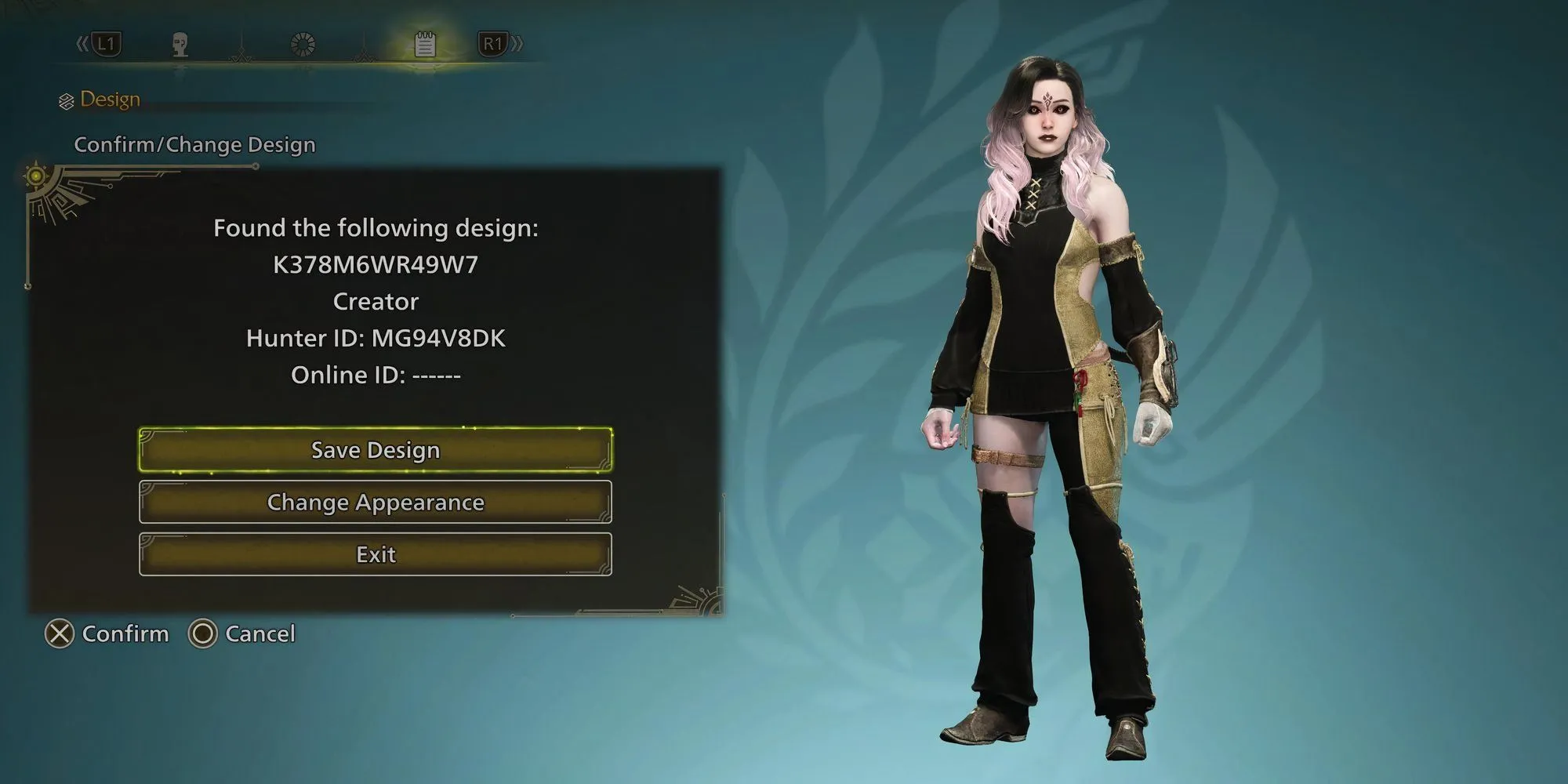 Mẫu nhân vật Hifumi được tạo hình độc đáo trong trình tùy chỉnh Monster Hunter Wilds