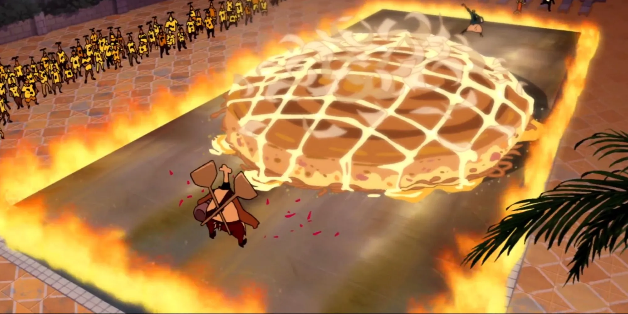 Modan Yaki khổng lồ Sanji nấu trong phim One Piece movie 6