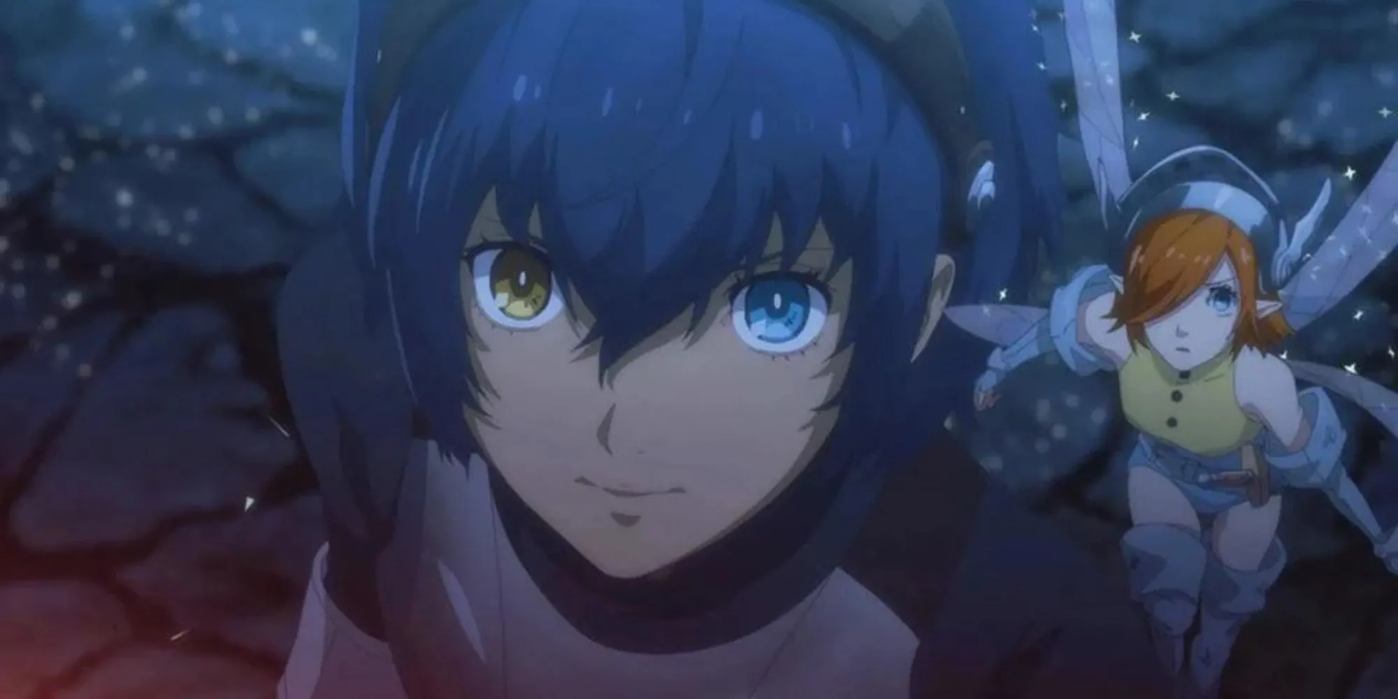 Một cảnh anime từ Metaphor: ReFantazio, thể hiện các nhân vật đang thảo luận hoặc đối mặt với một sự kiện kịch tính.