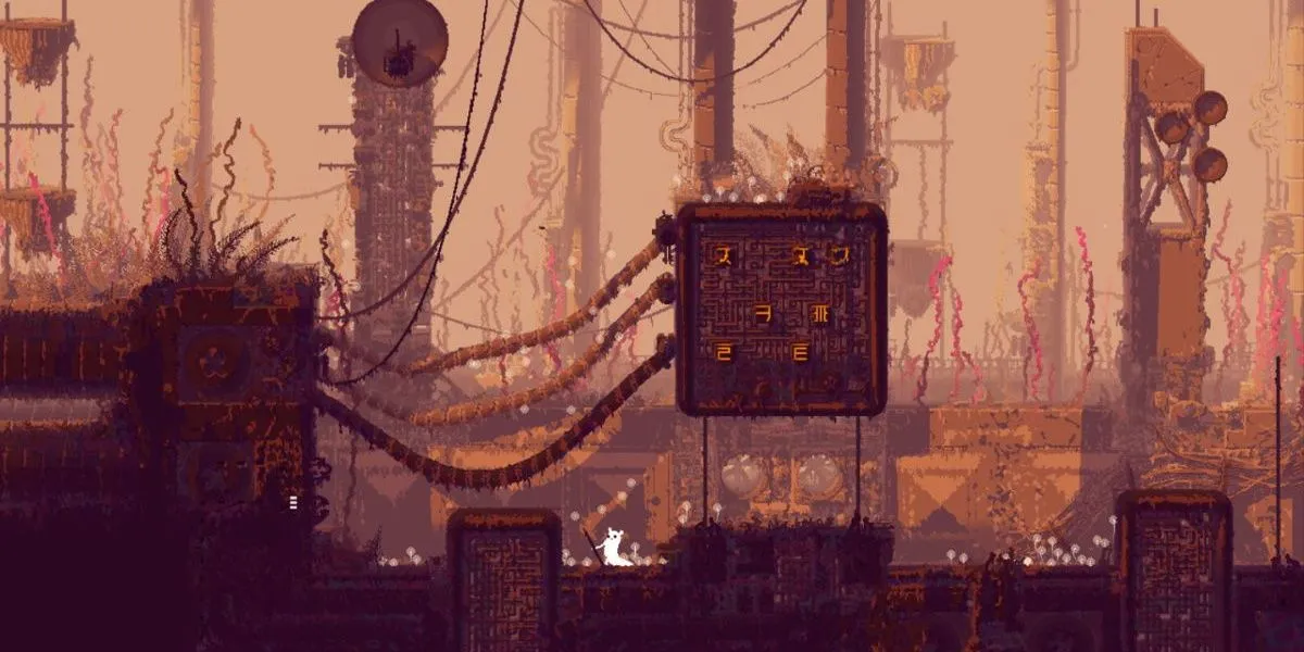 Một khu vực nguy hiểm trong thế giới 2D của Rain World