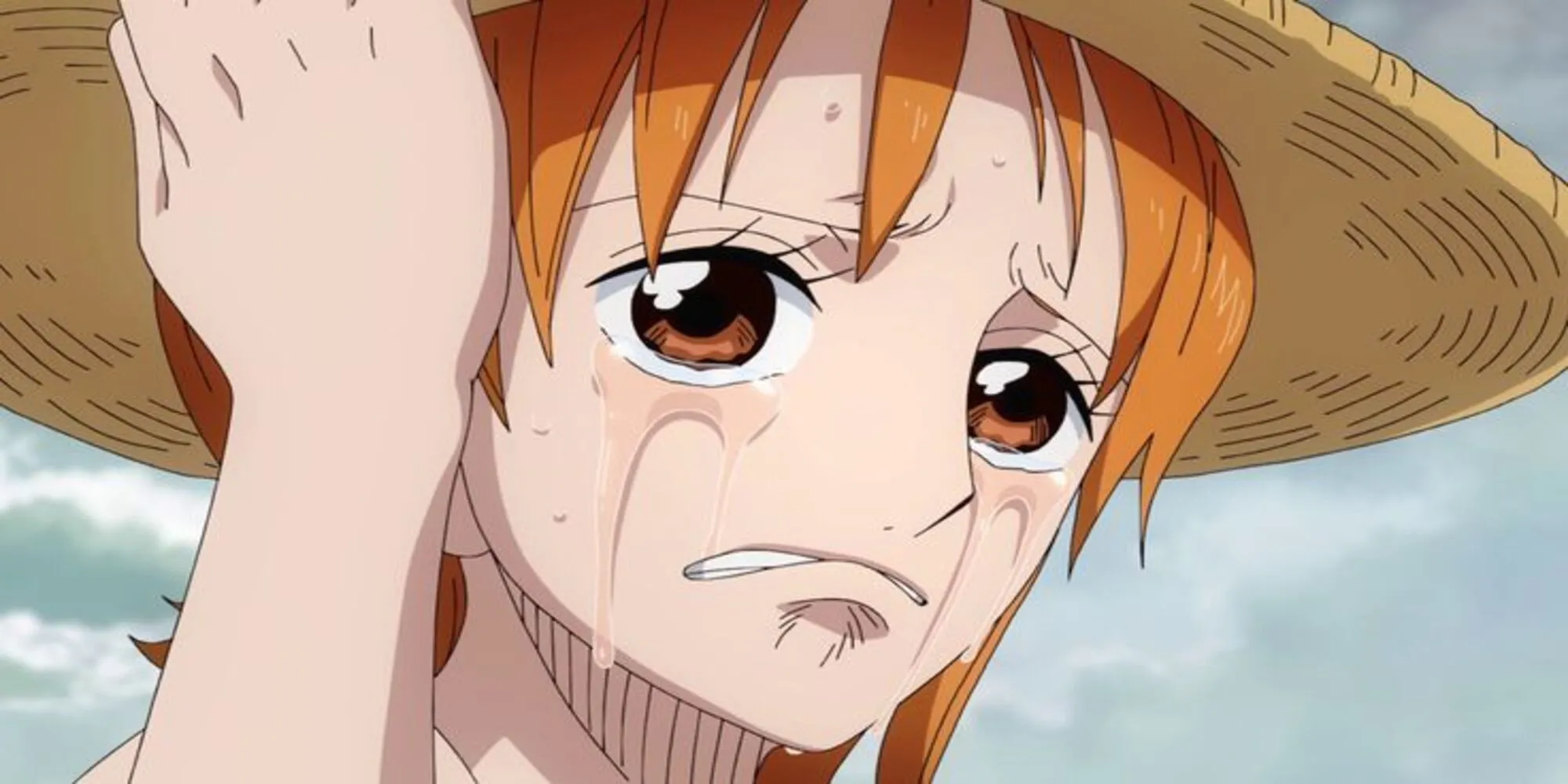 Nami đội mũ rơm của Luffy trong cảnh phim One Piece đầy xúc động